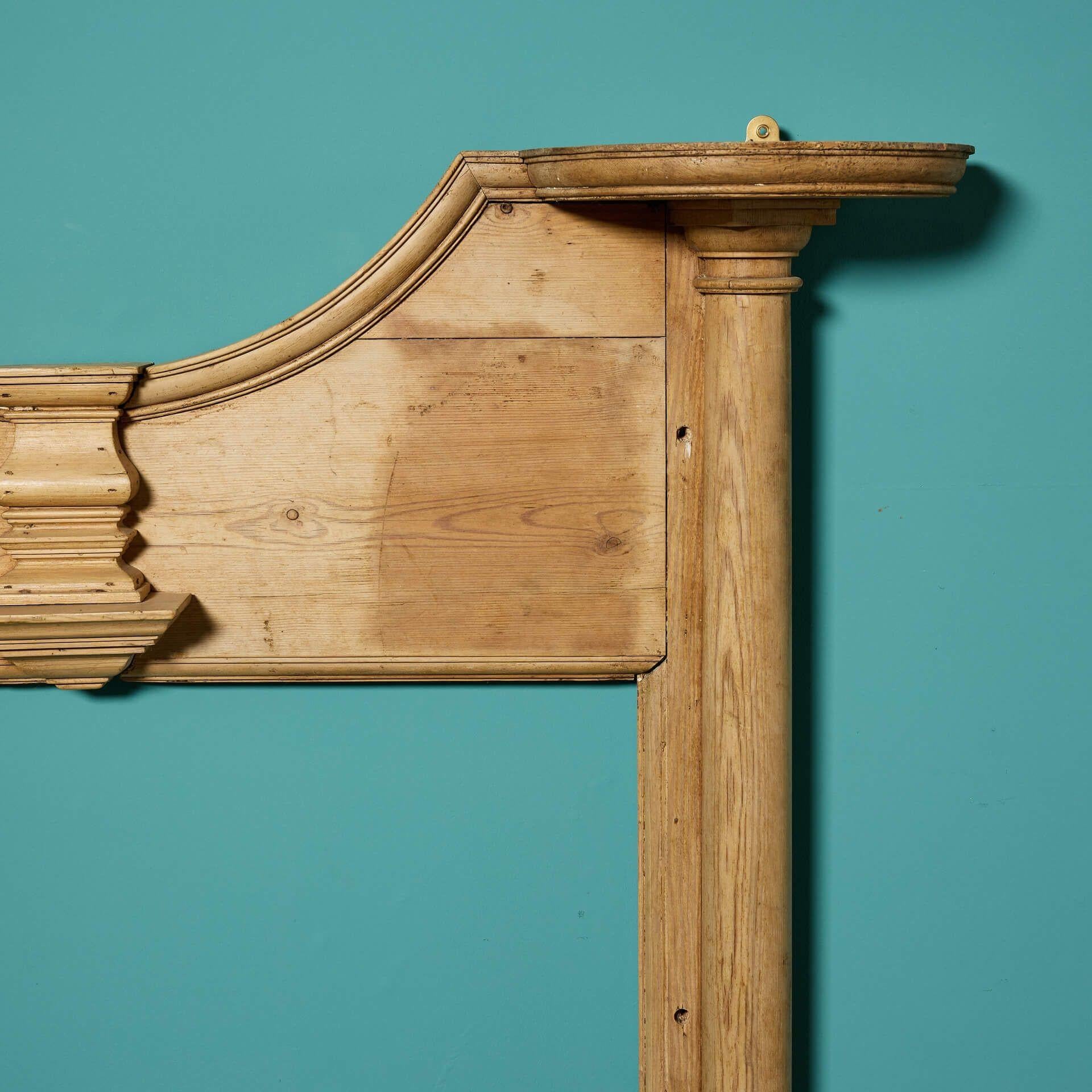 English Unusual Antique Wooden Fire Mantel For Sale