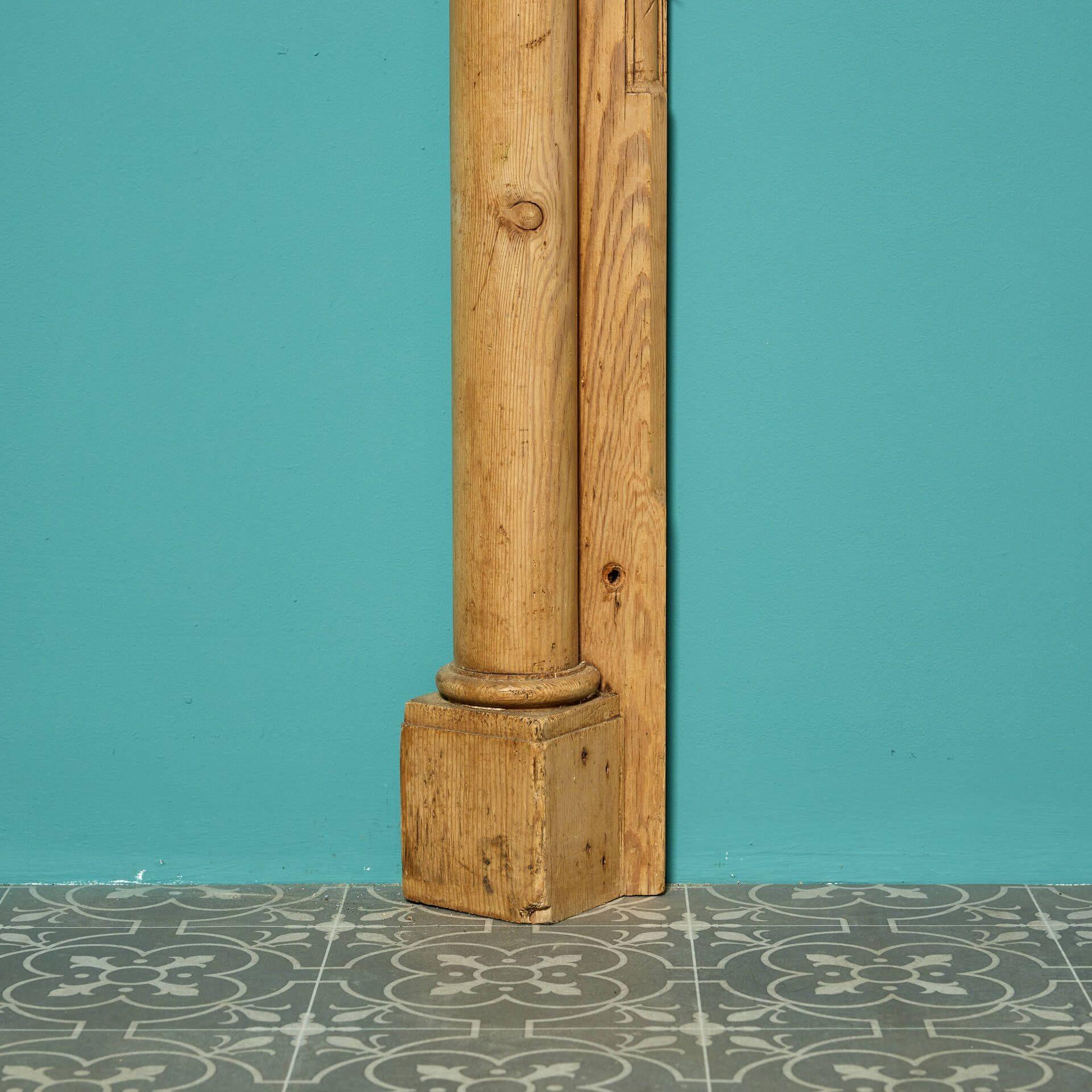 19th Century Unusual Antique Wooden Fire Mantel For Sale