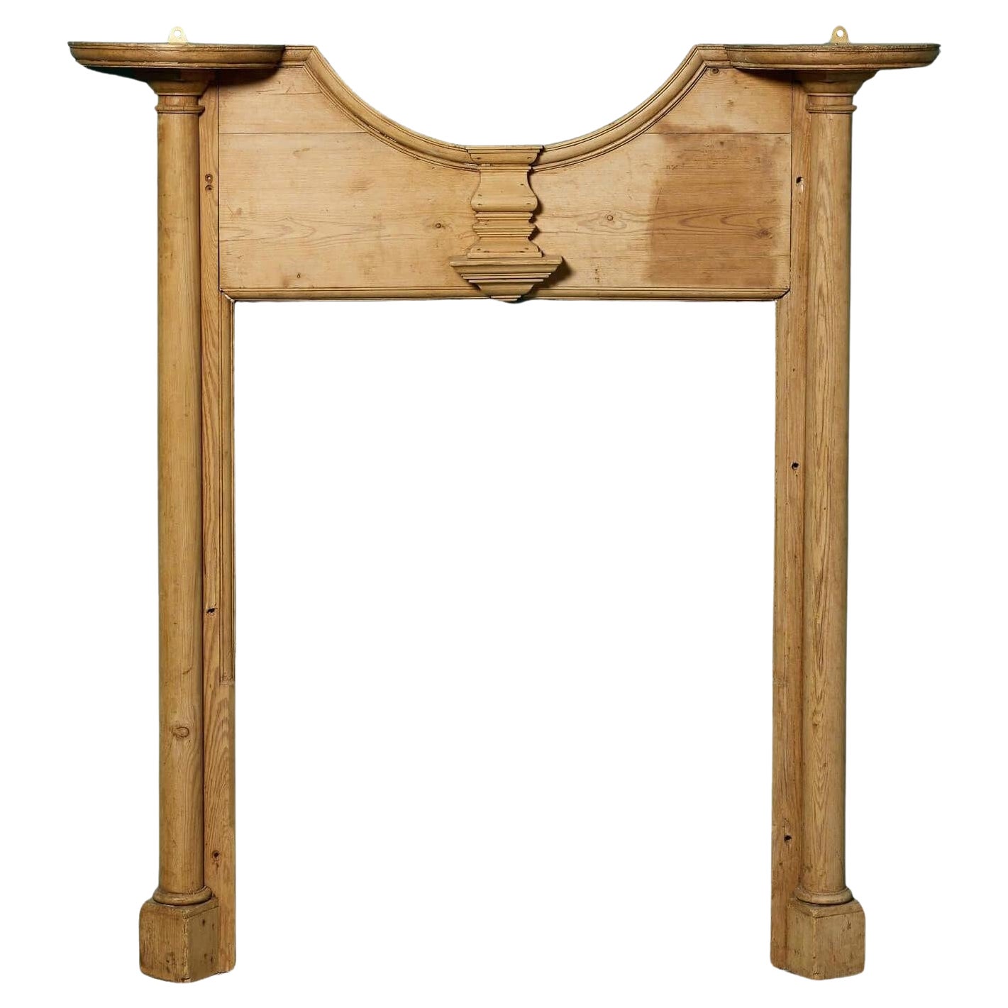 Unusual Antique Wooden Fire Mantel For Sale