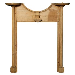 Unusual Antique Wooden Fire Mantel