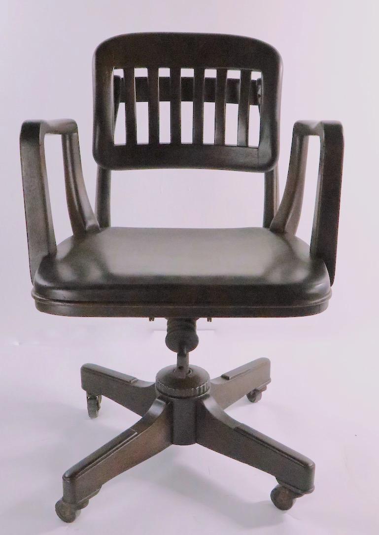 American Unusual Architectural Swivel Desk Chair by Gunlocke