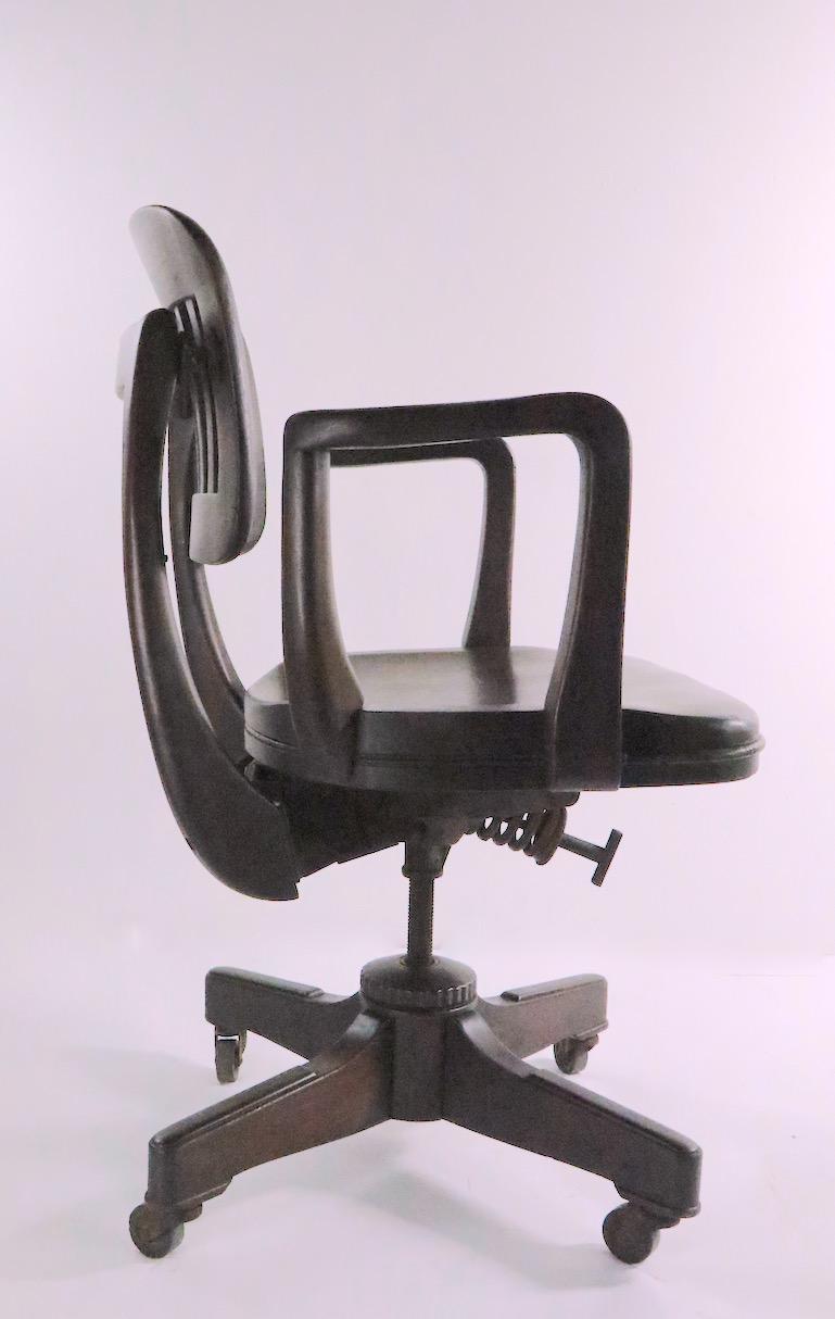 20th Century Unusual Architectural Swivel Desk Chair by Gunlocke