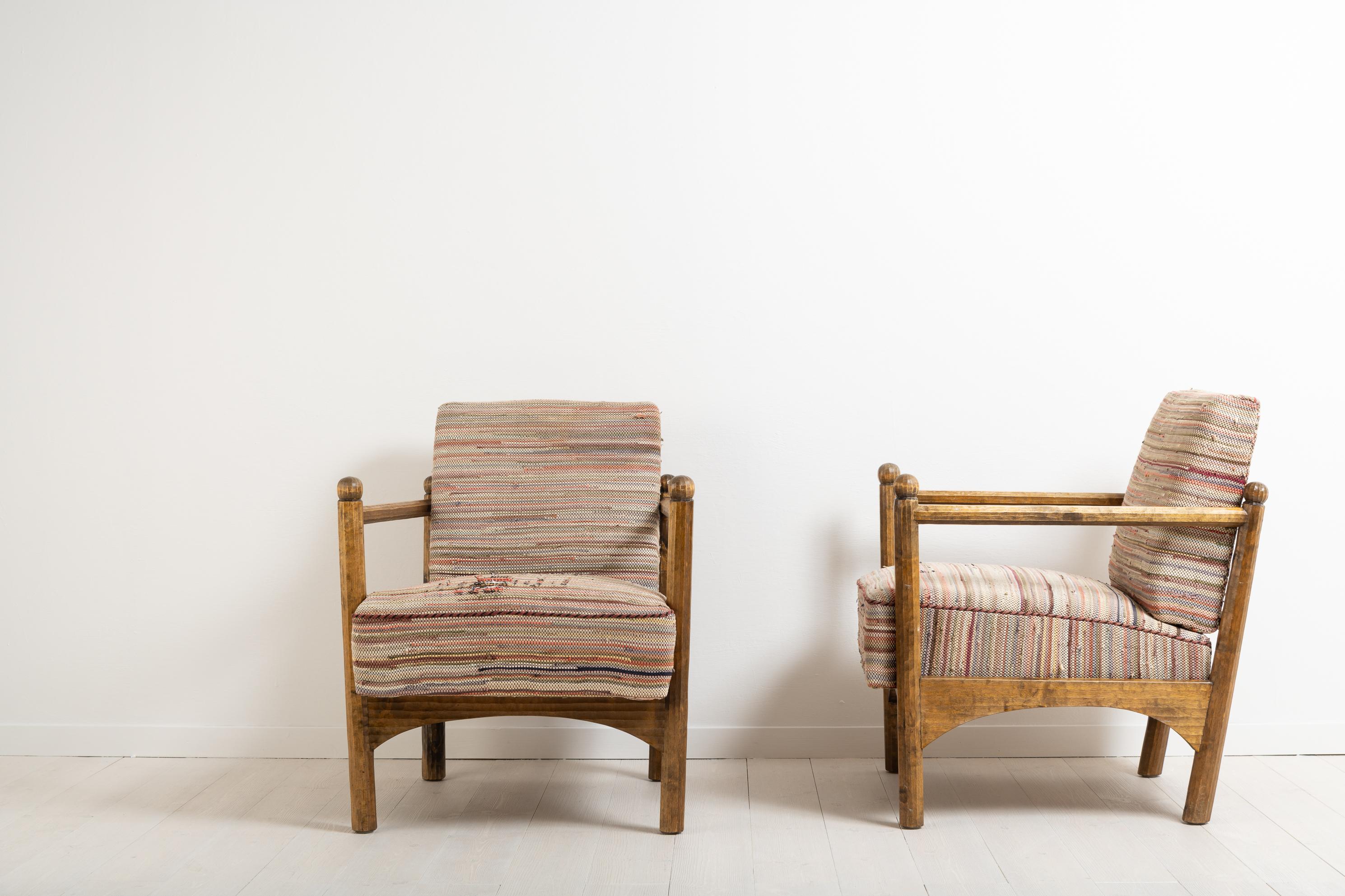 Art Deco Unusual Armchairs Swedish Grace from the Early 20th Century