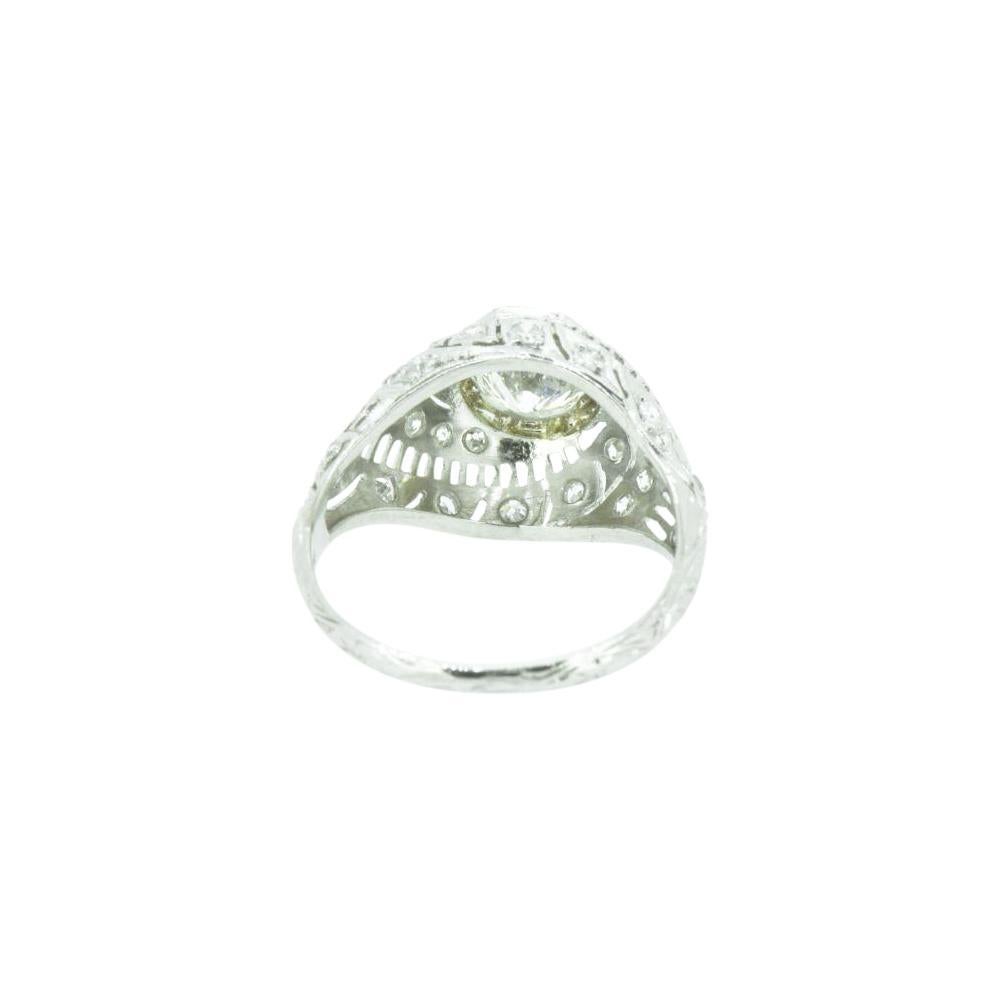 Art Deco 1.50 CTW Diamond Platinum Engagement Ring GIA 3