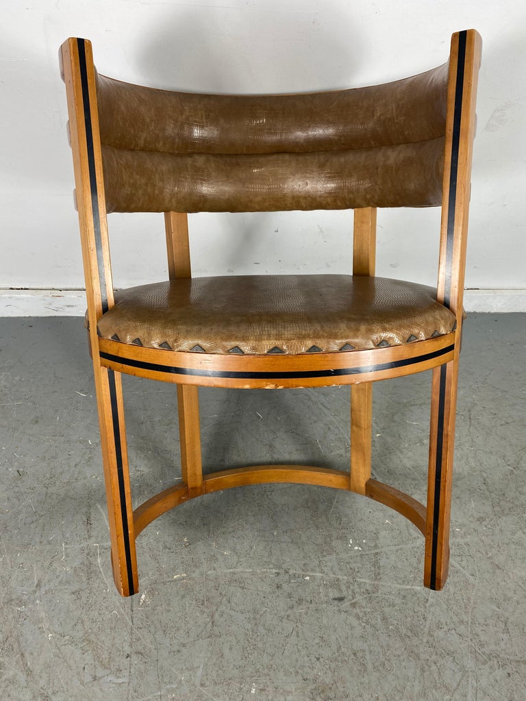 Unusual Art Deco, Bauhaus Accent / Desk Barrel Chair Manner of Josef