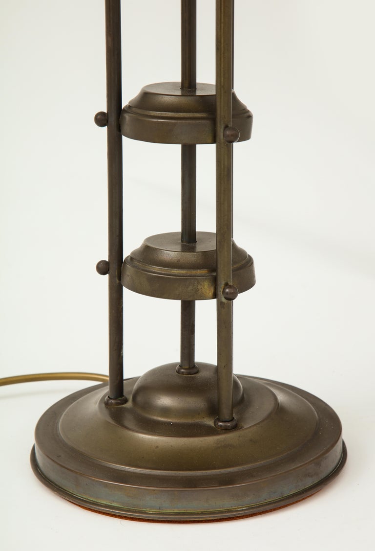 Unusual Art Deco Bronze Lamp For Sale at 1stDibs
