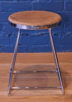 Unusual Art Deco Novelty Chrome Champagne Cork Shaped Stool 1920's