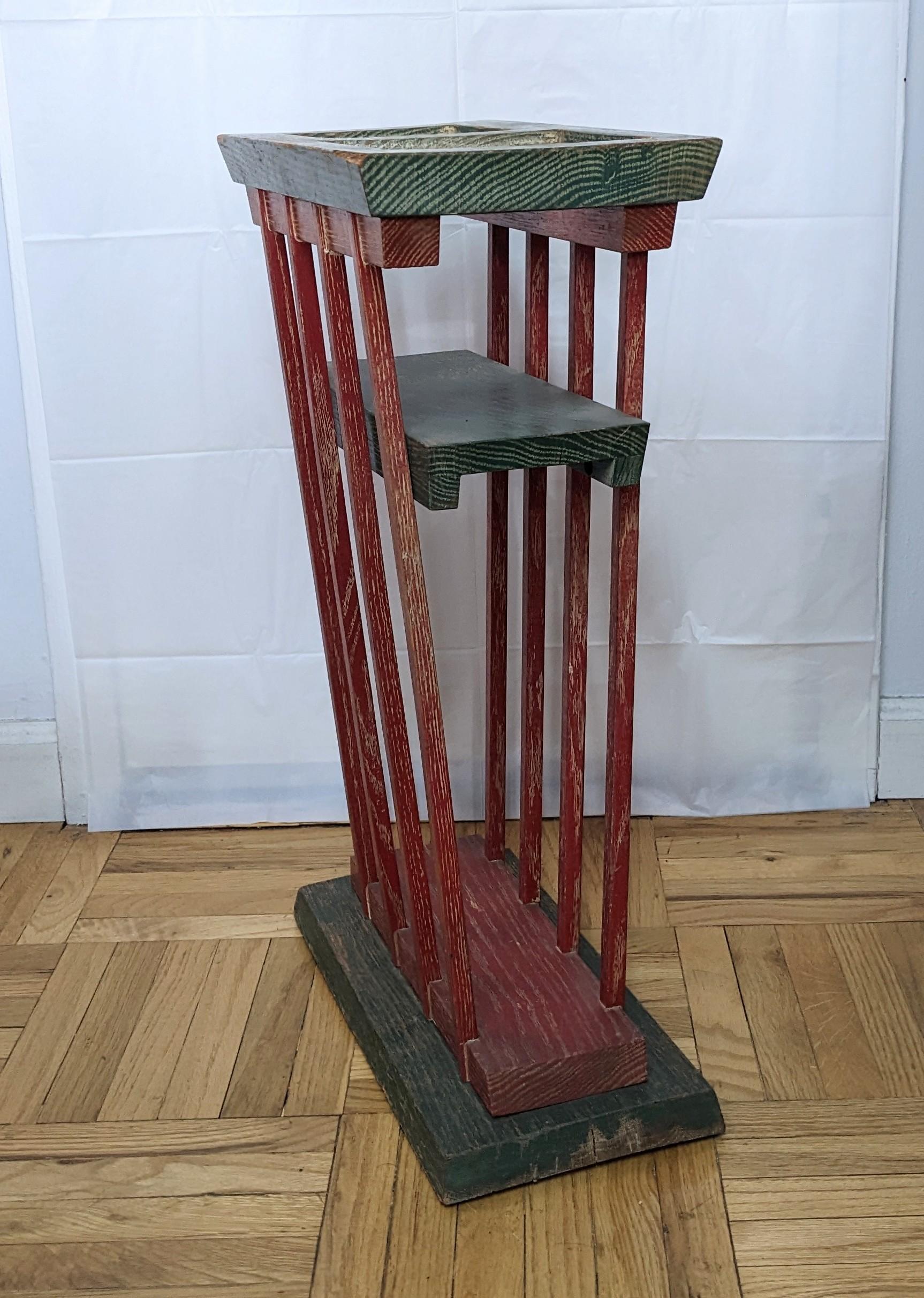 American Unusual Art Deco Limed Smoking / Planter Stand For Sale
