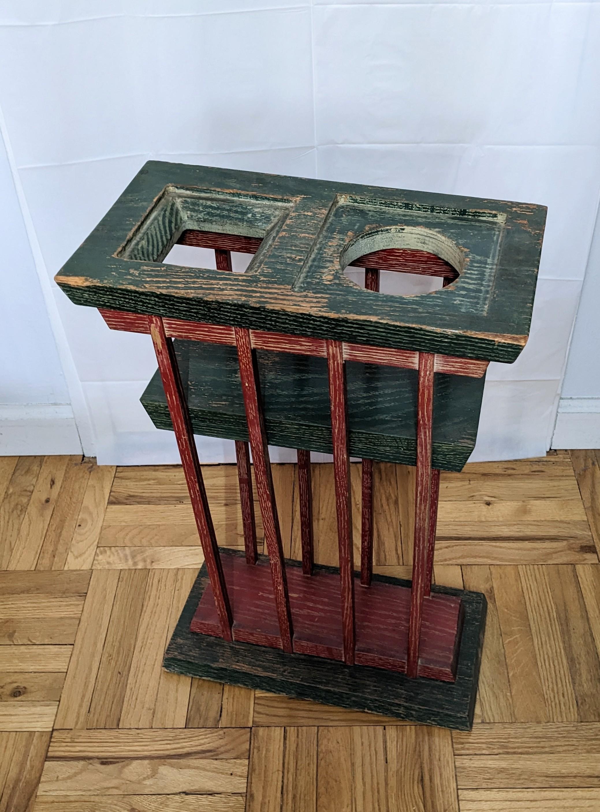 Unusual Art Deco Limed Smoking / Planter Stand For Sale 1