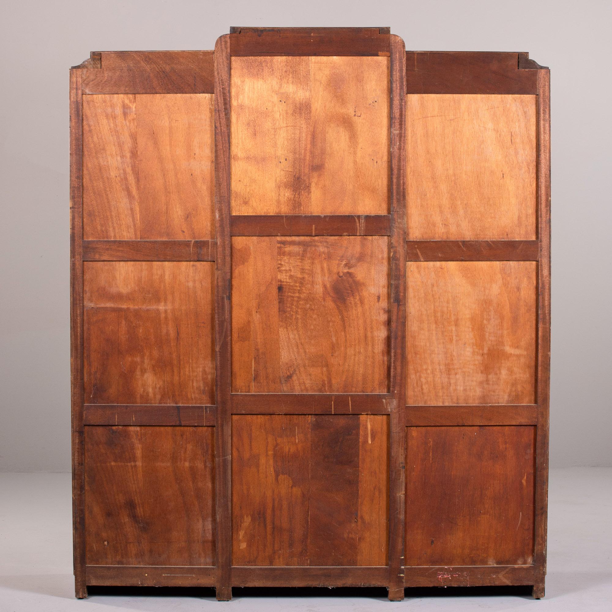 Unusual Art Deco Macassar Cabinet with Glass Doors For Sale 4