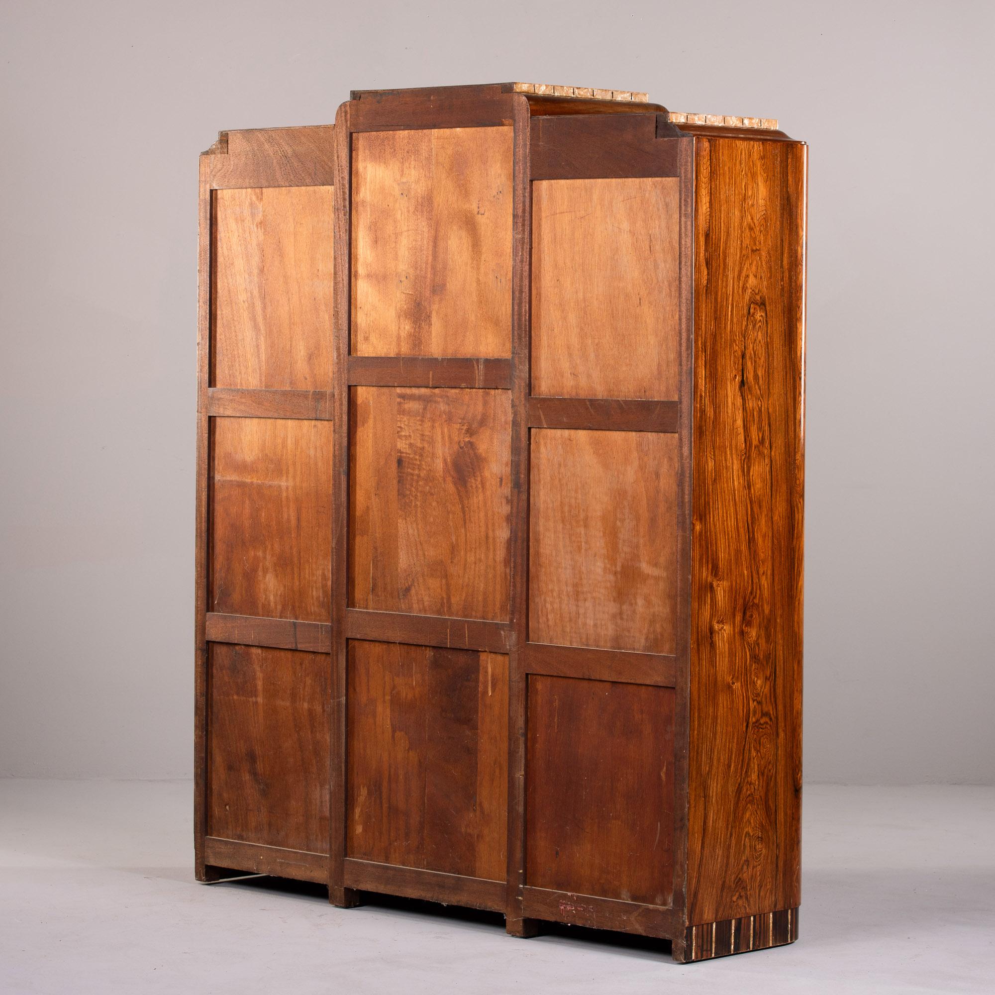 Unusual Art Deco Macassar Cabinet with Glass Doors For Sale 5