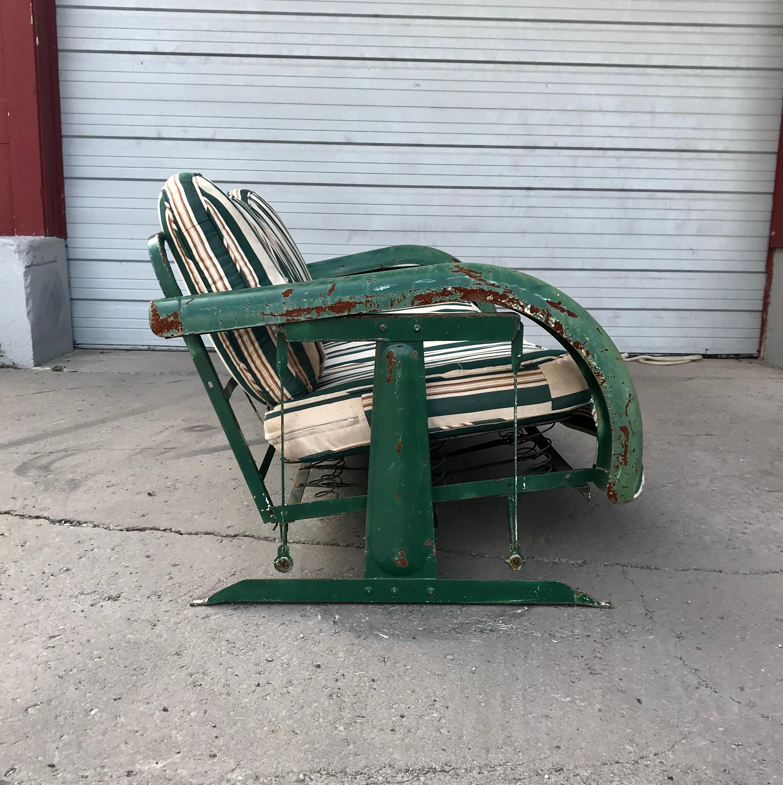 1930's metal porch glider