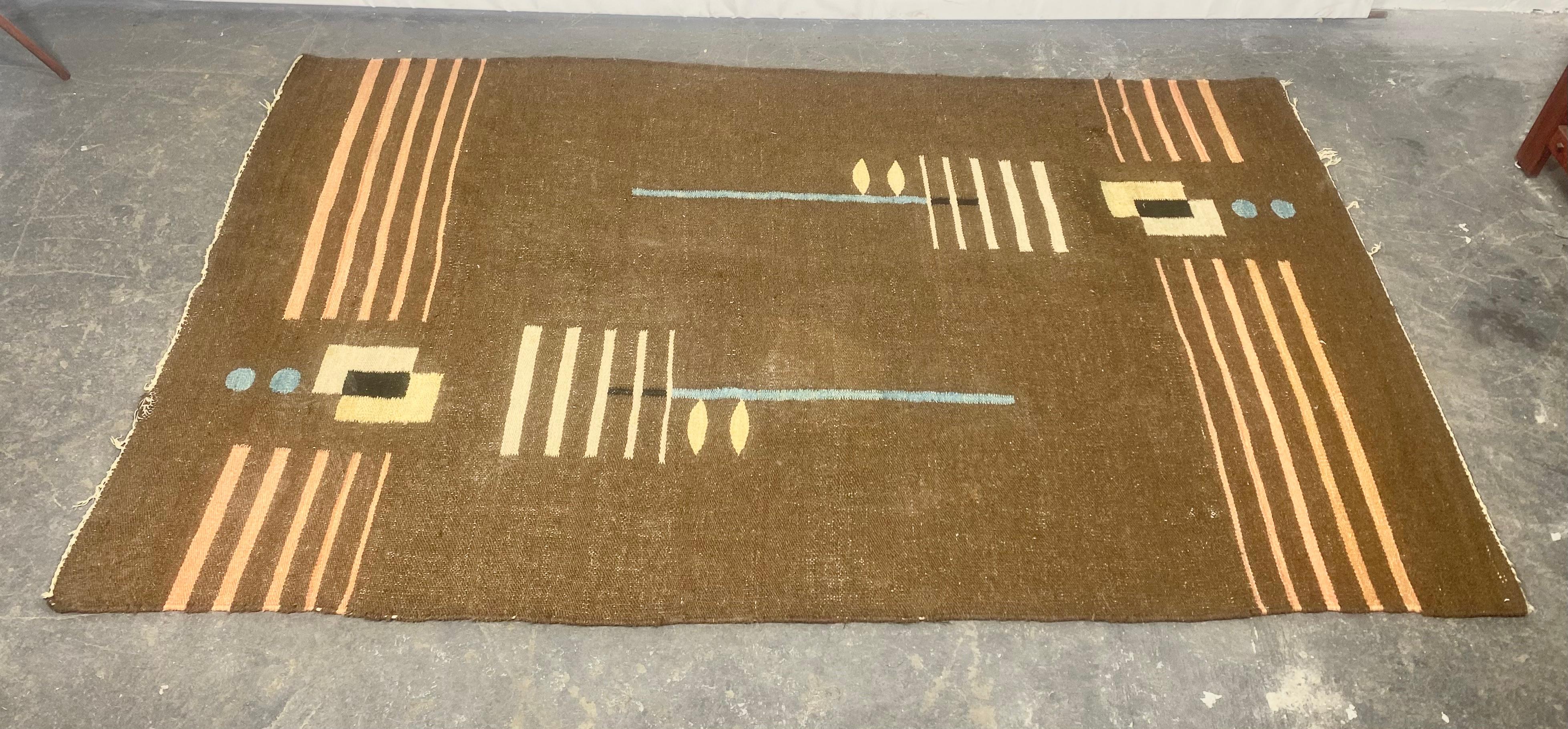 Unusual Art dECO / Modernist  geometric abstract  rug , carpet For Sale 2