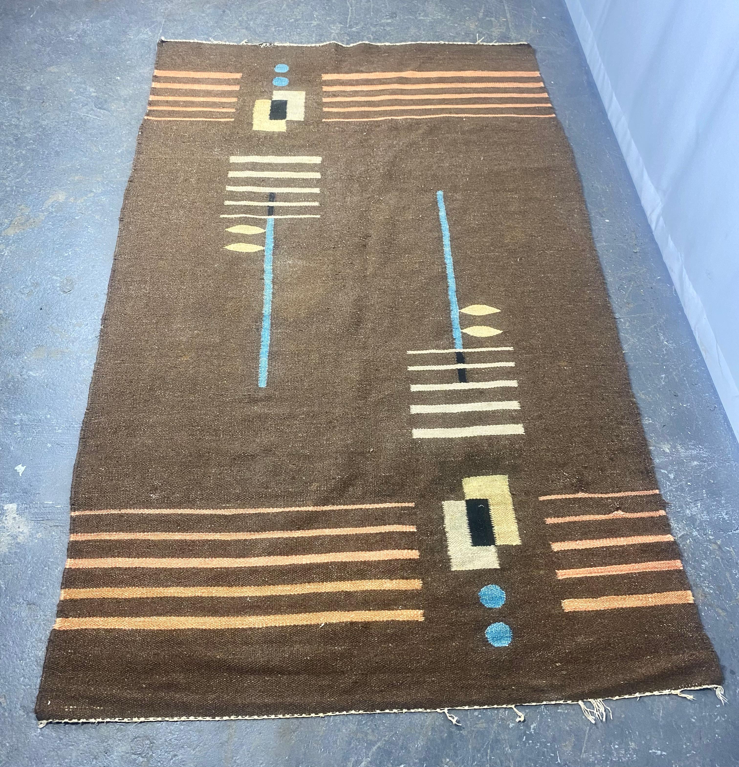 Unusual Art dECO / Modernist  geometric abstract  rug , carpet For Sale 1