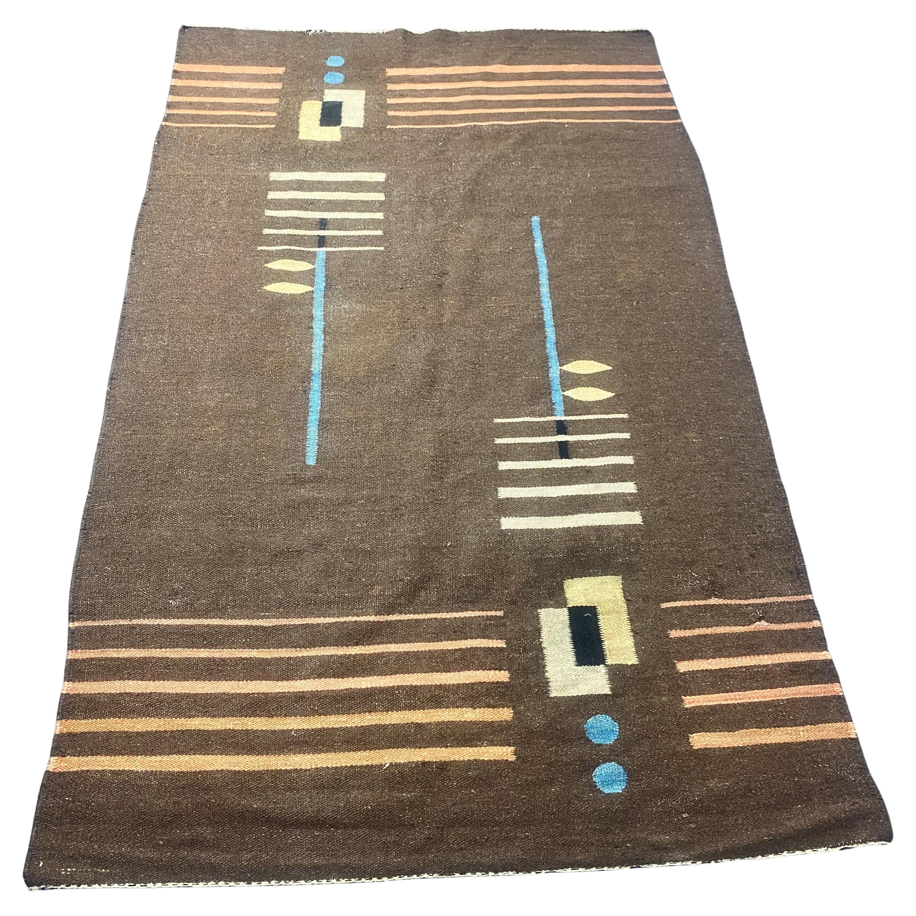 Unusual Art dECO / Modernist  geometric abstract  rug , carpet For Sale