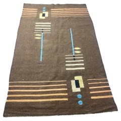 Vintage Unusual Art dECO / Modernist  geometric abstract  rug , carpet