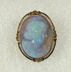 Unusual Art Deco Opal Flapper Cameo