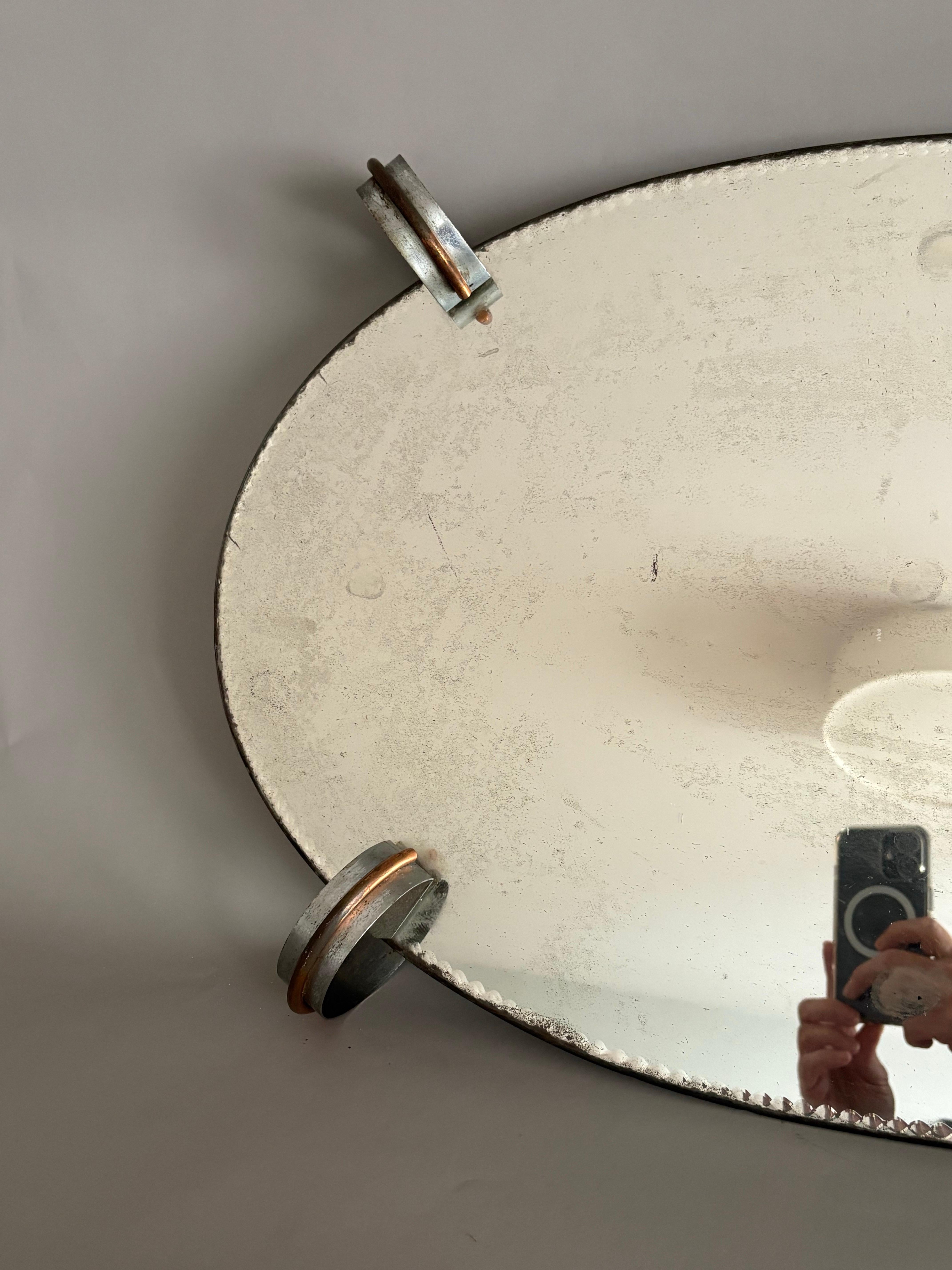 Unusual Art Deco period Surtout-de-table / mirrored plateau/ centerpiece en venta 3