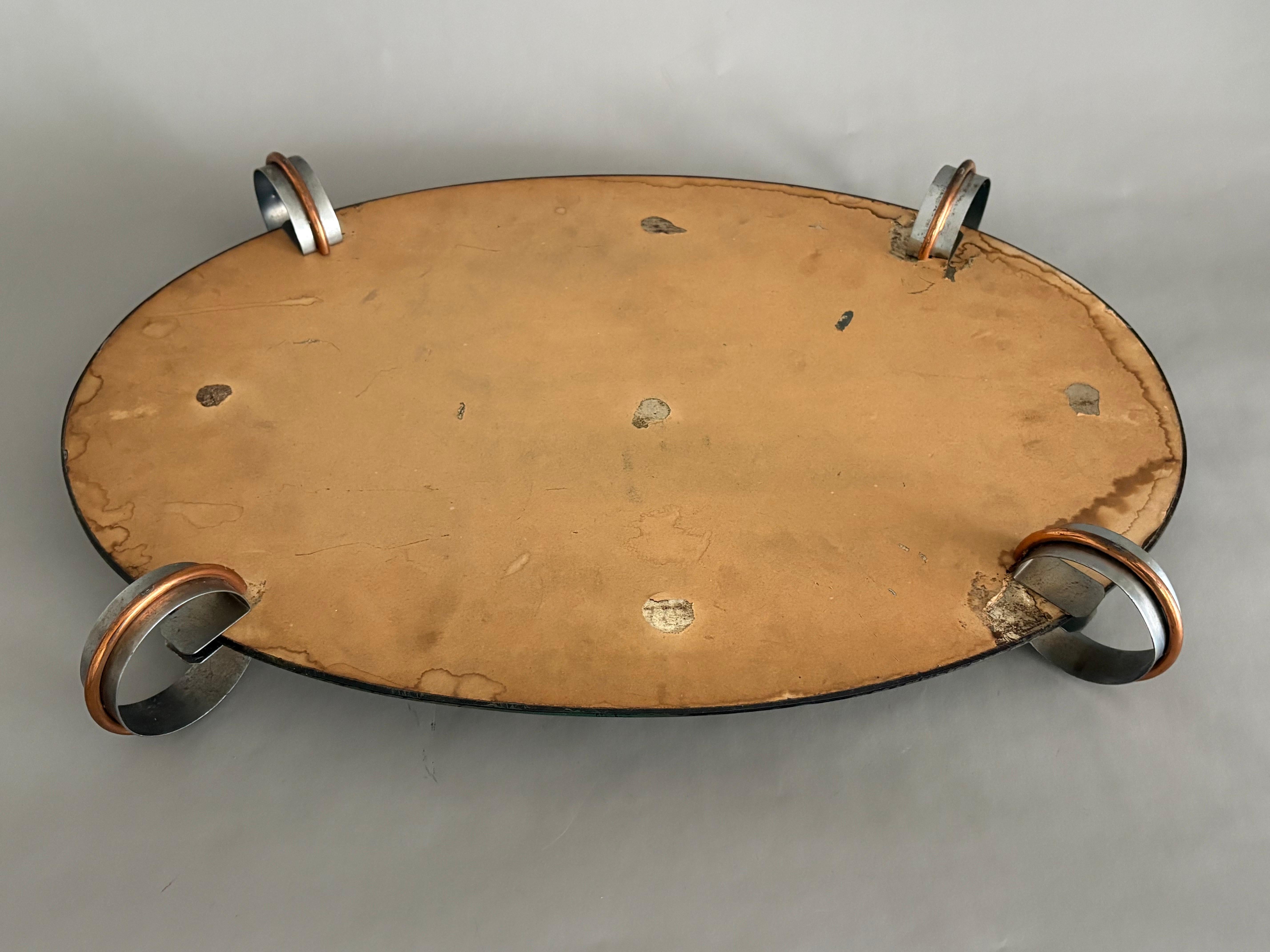 Unusual Art Deco period Surtout-de-table / mirrored plateau/ centerpiece en venta 9