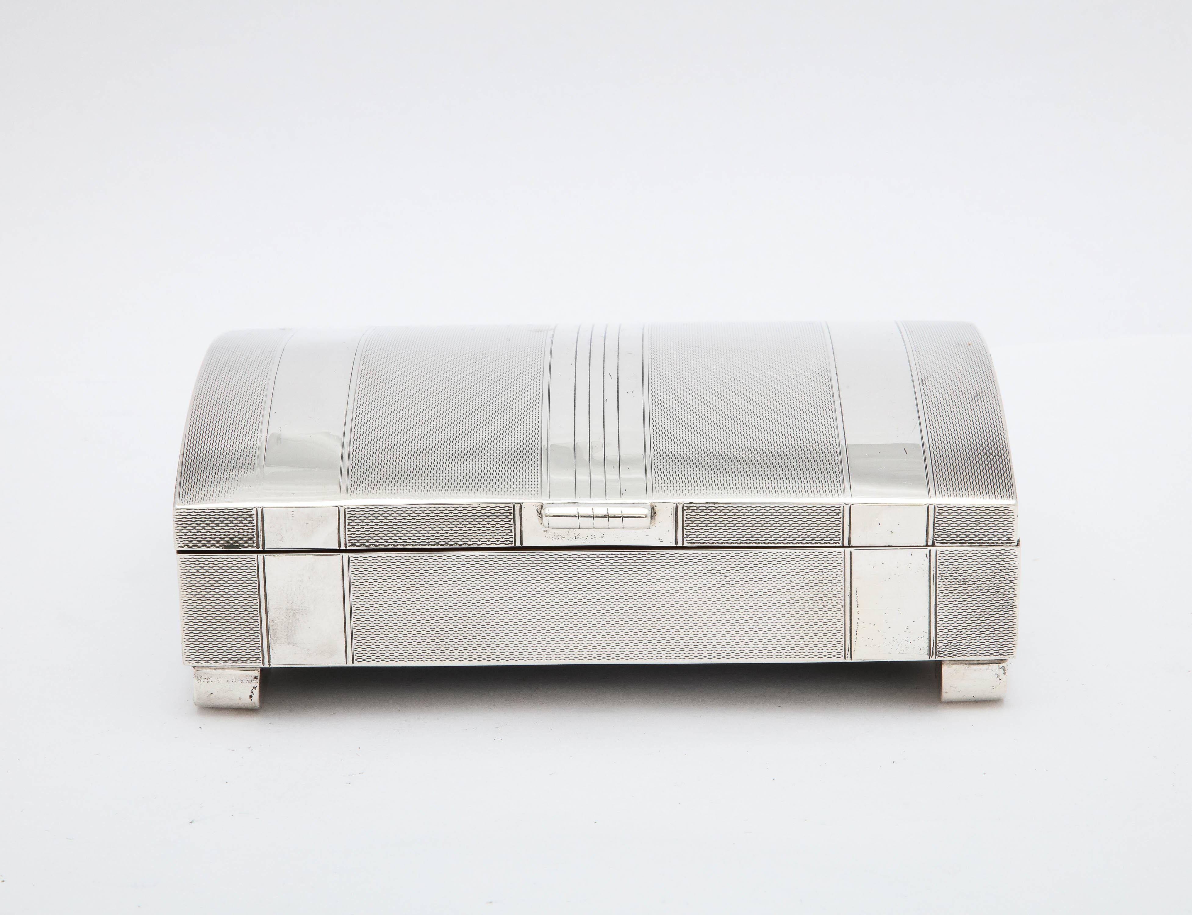 American Unusual Art Deco Sterling Silver Table Box With Hinged Lid For Sale