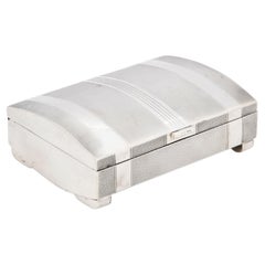 Unusual Art Deco Sterling Silver Table Box With Hinged Lid