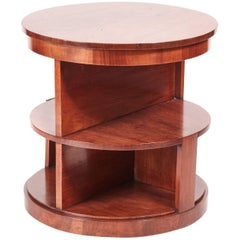 Unusual Art-Deco Walnut Revolving Bookcase/Centre Table