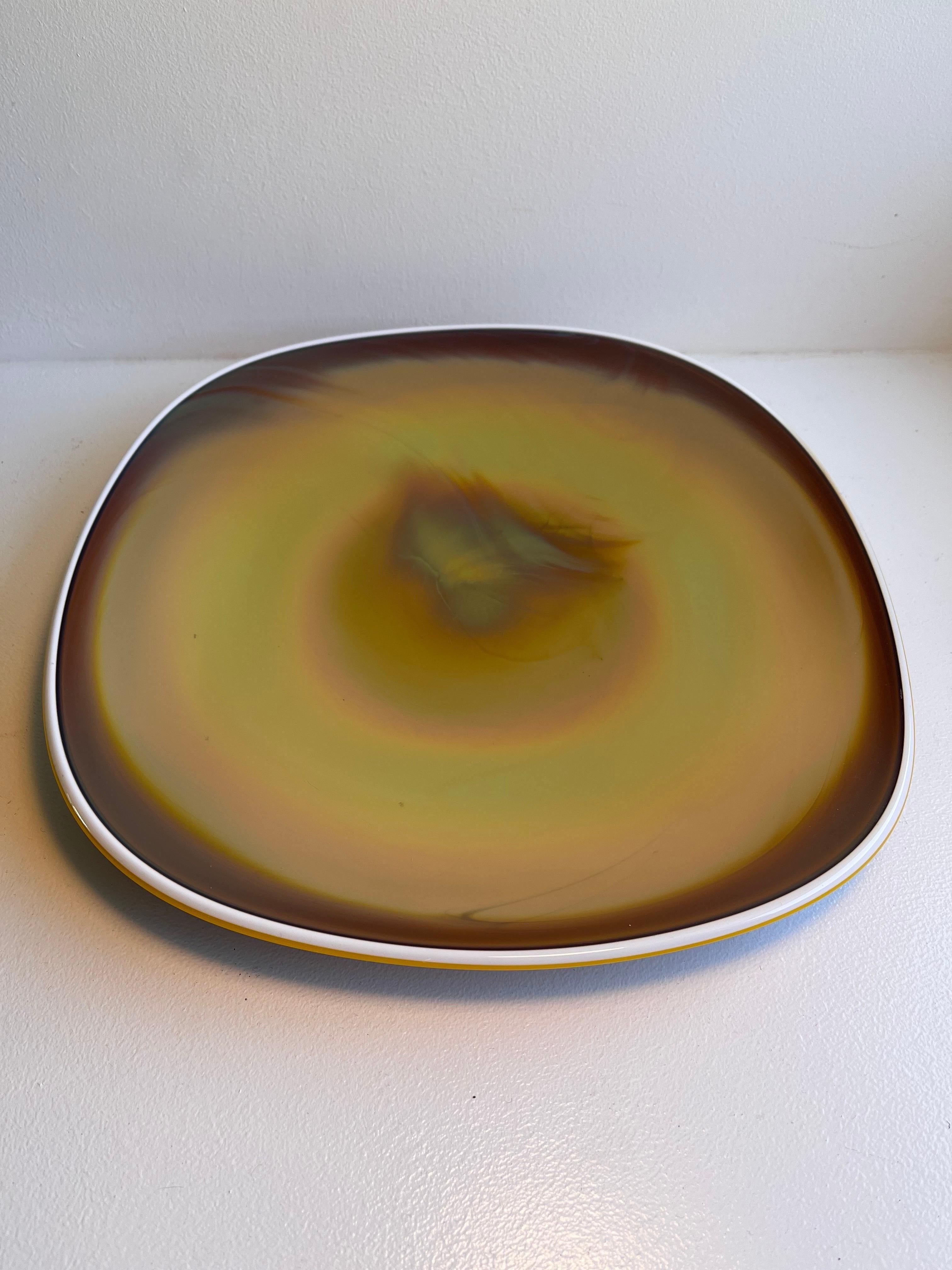 Mid-Century Modern Unusual Art Glass Charger, circa 1960s For Sale