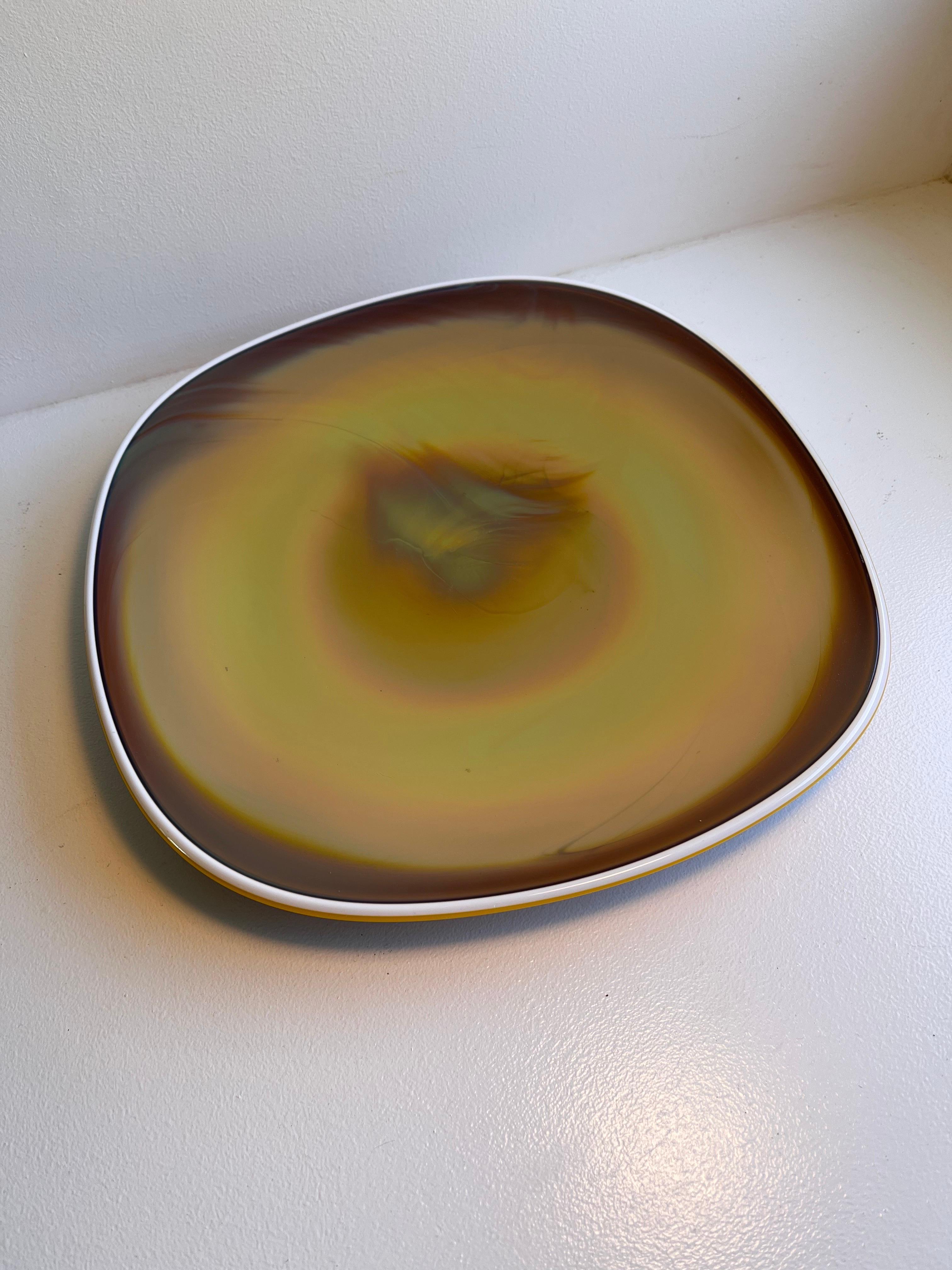 Unknown Unusual Art Glass Charger, circa 1960s For Sale