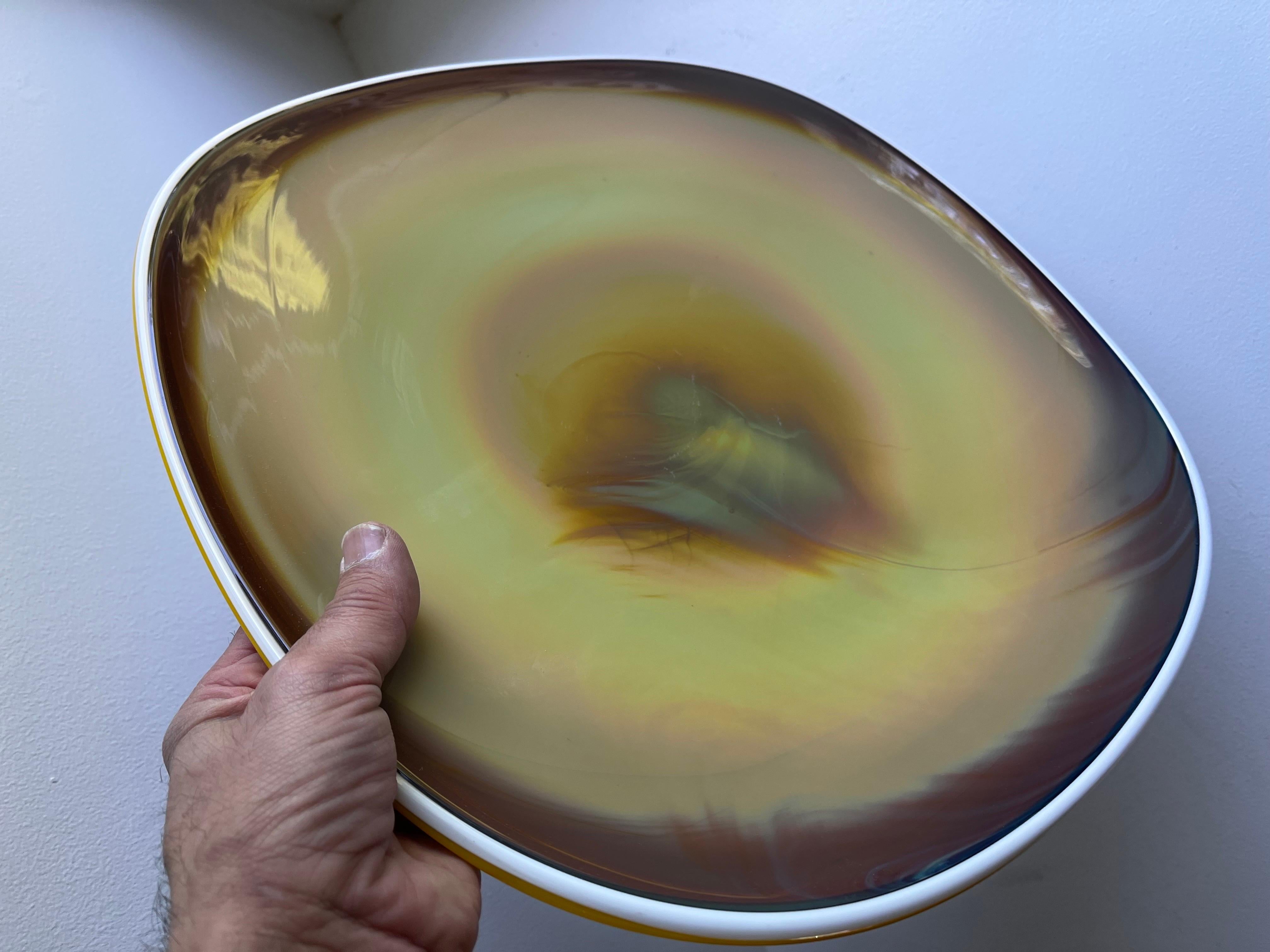Unusual Art Glass Charger, circa 1960s For Sale 3