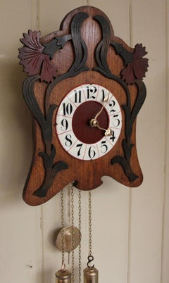 Unusual Art Nouveau Wall Clock
