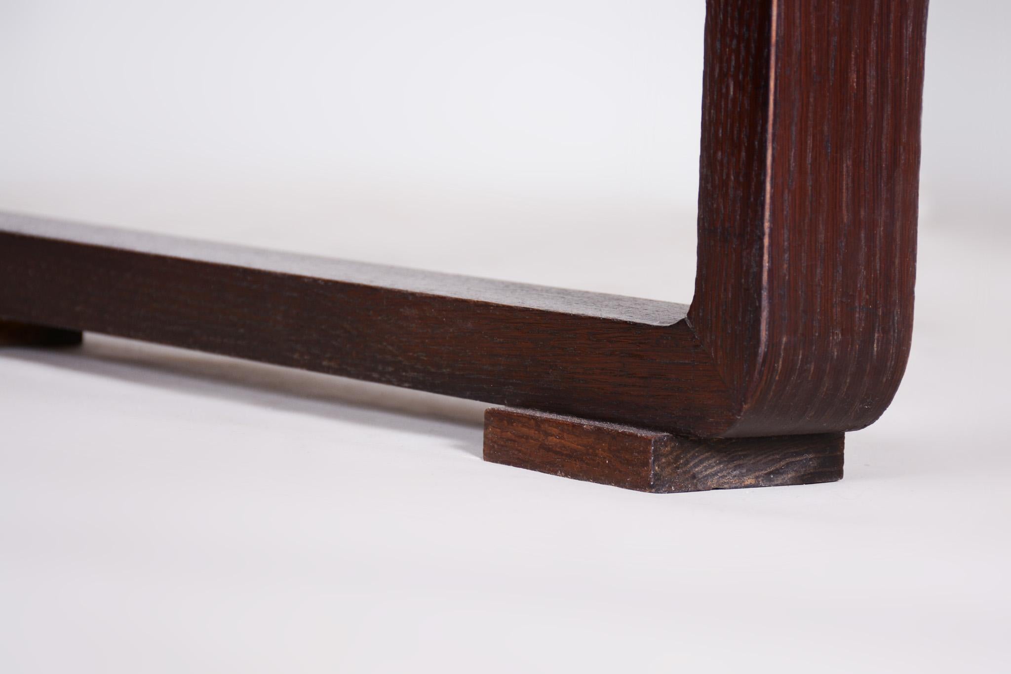 Unusual Art Deco Writing Desk, Oak and Walnut Veneer, Czechia 'Bohemia', 1930s 3