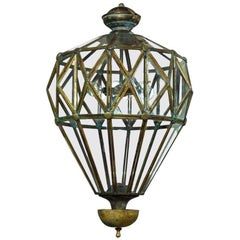 Unusual Artisan Italian Brass Lantern, Contmeporary