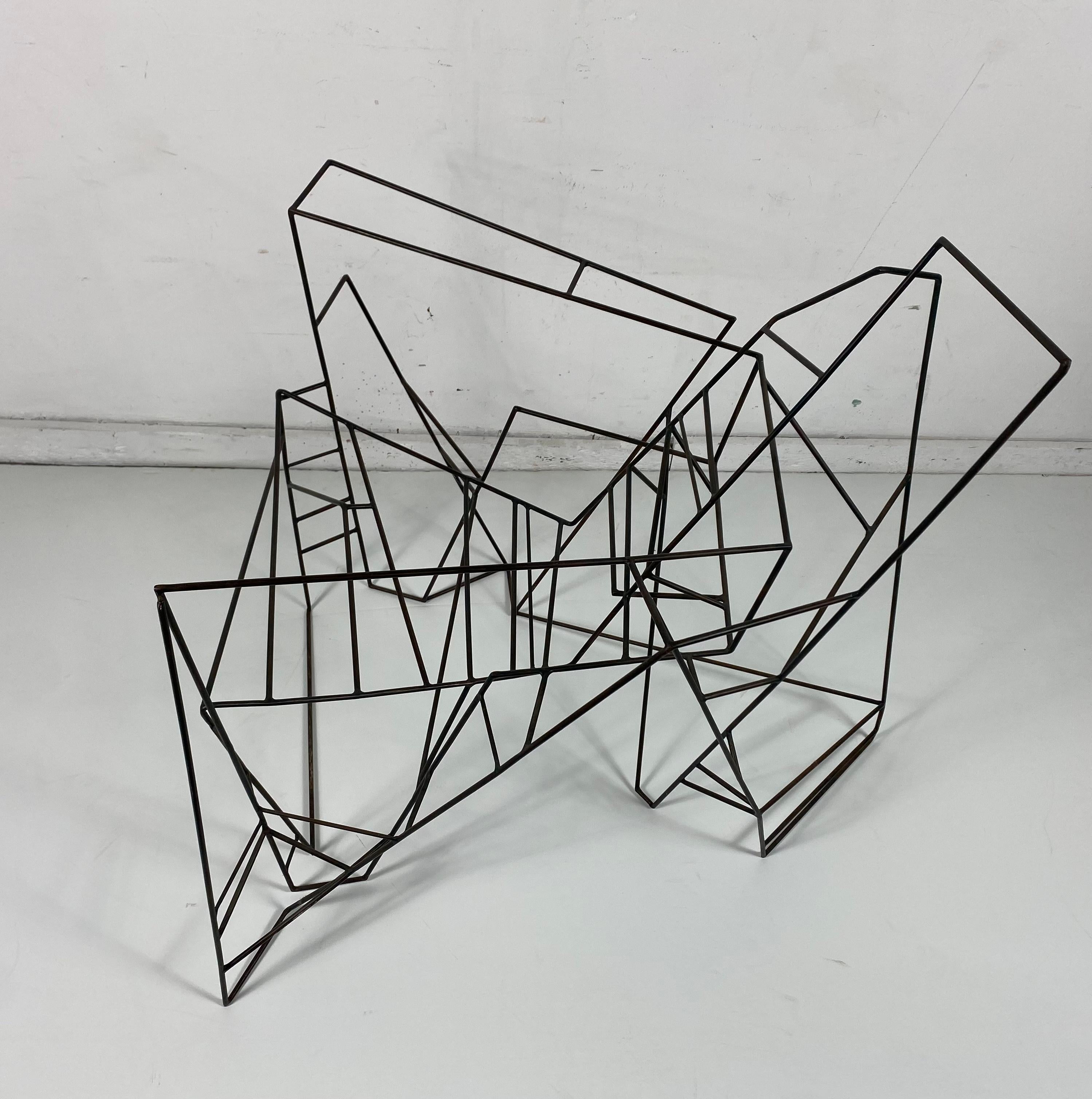 American Unusual Artist Built Wire-Iron Chair / Sculpture, Constructivism