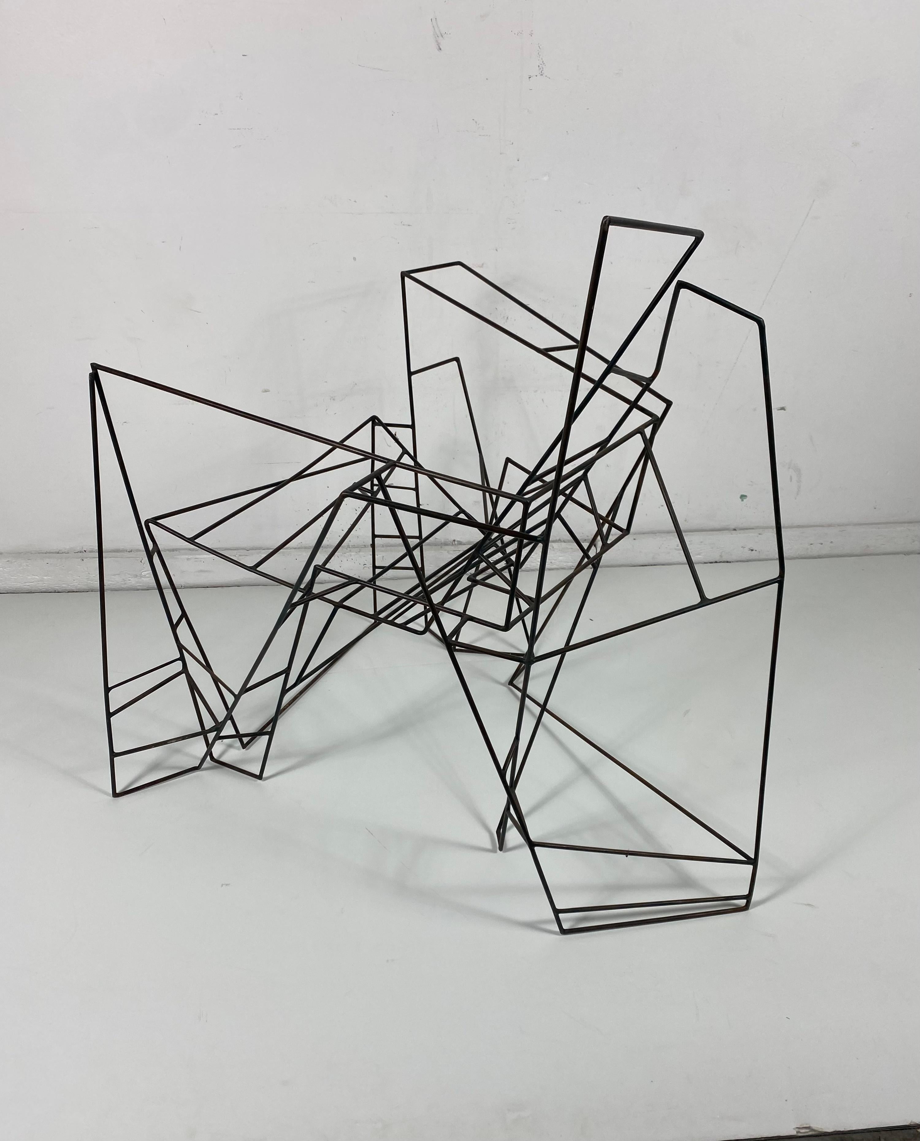 Hand-Crafted Unusual Artist Built Wire-Iron Chair / Sculpture, Constructivism