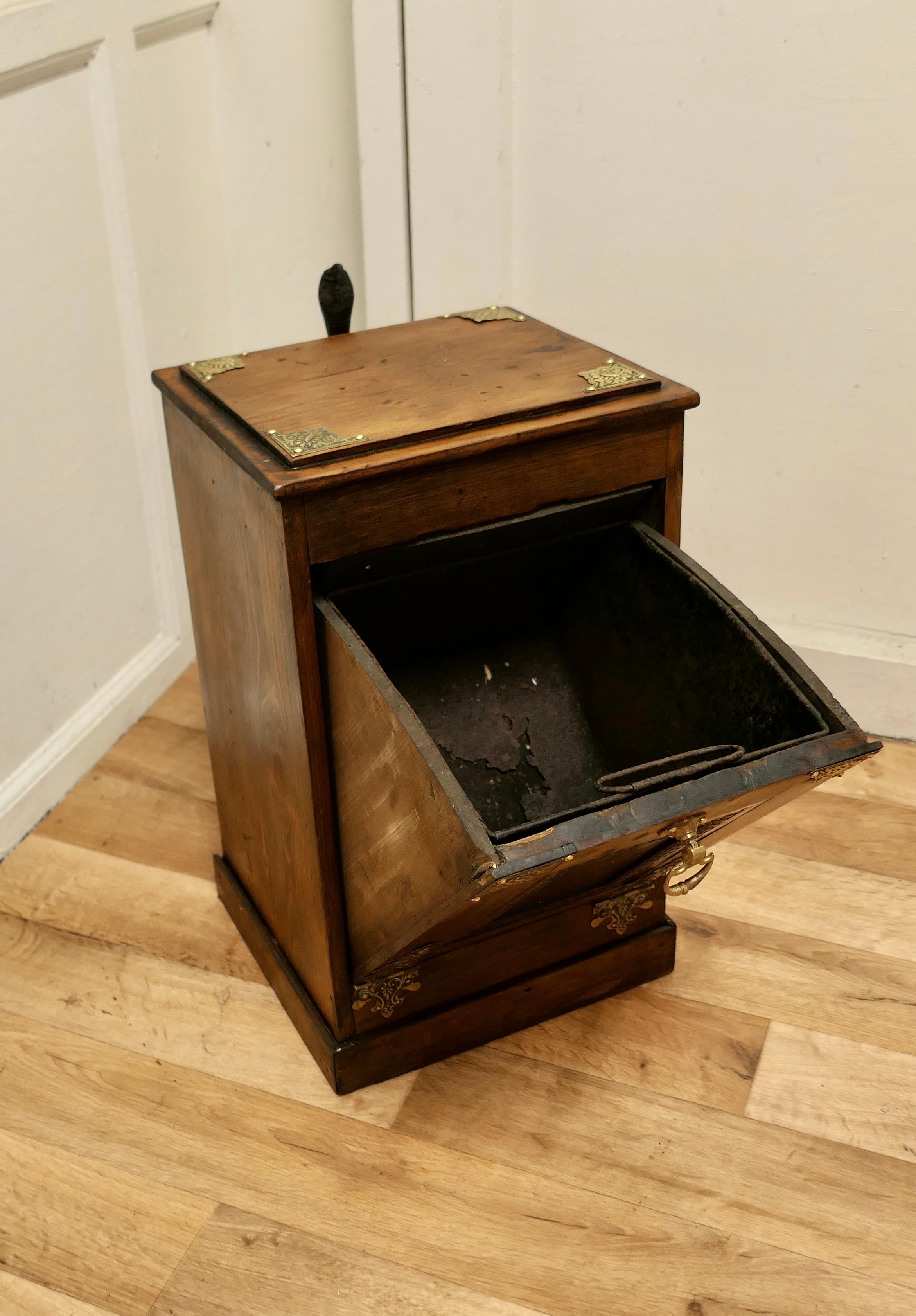 19th Century Unusual Arts and Crafts Dark Pine Purdonium, Coal Box For Sale