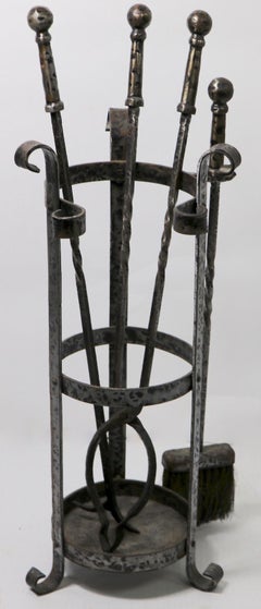 Unusual Arts and Crafts Fireplace Tool Set