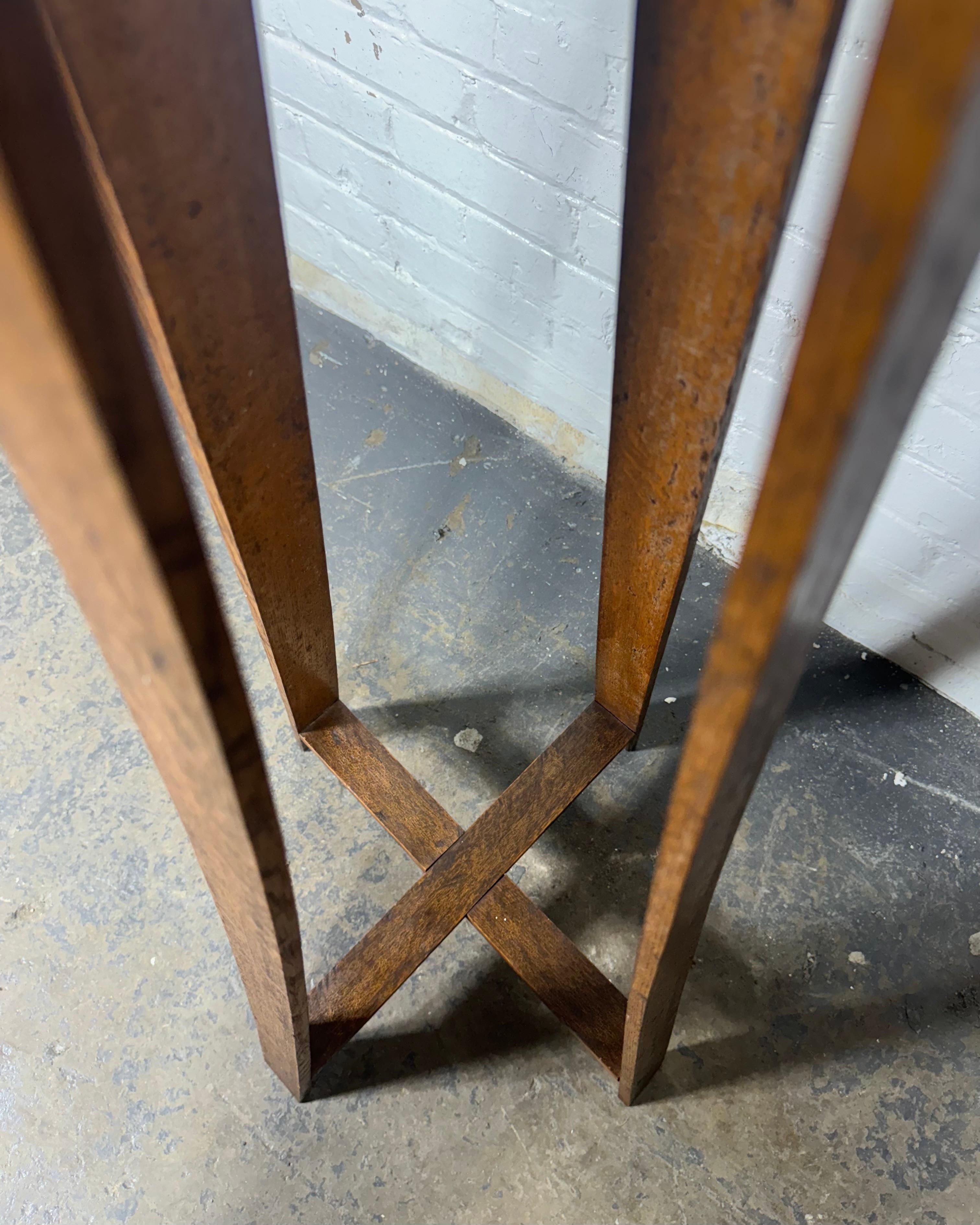 American Unusual Arts and Crafts / Mission Oak Coat Tree / Rack , free-standing , hooks For Sale