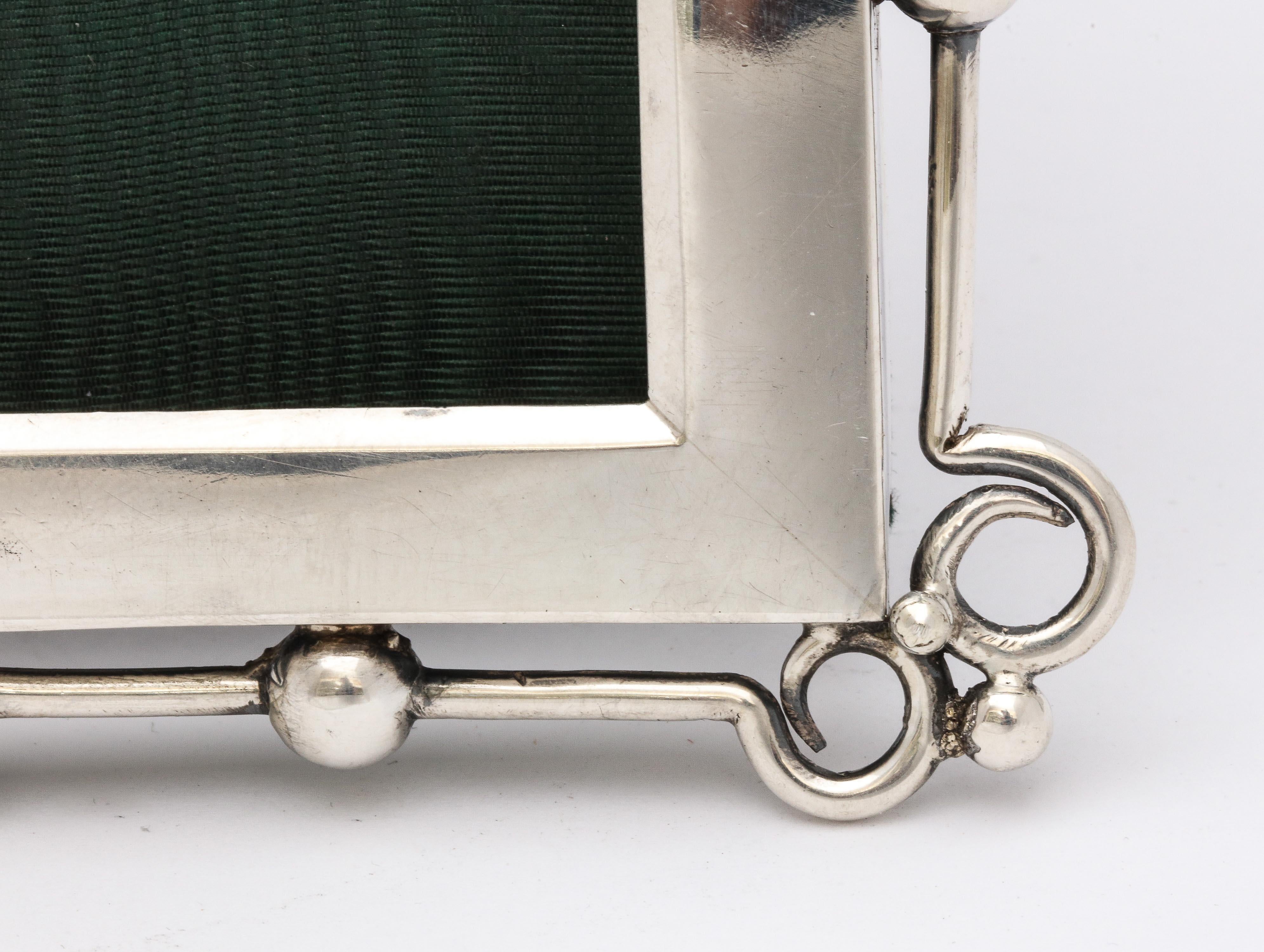 English Unusual Arts & Crafts Sterling Silver Picture Frame, by E. Mander and Sons