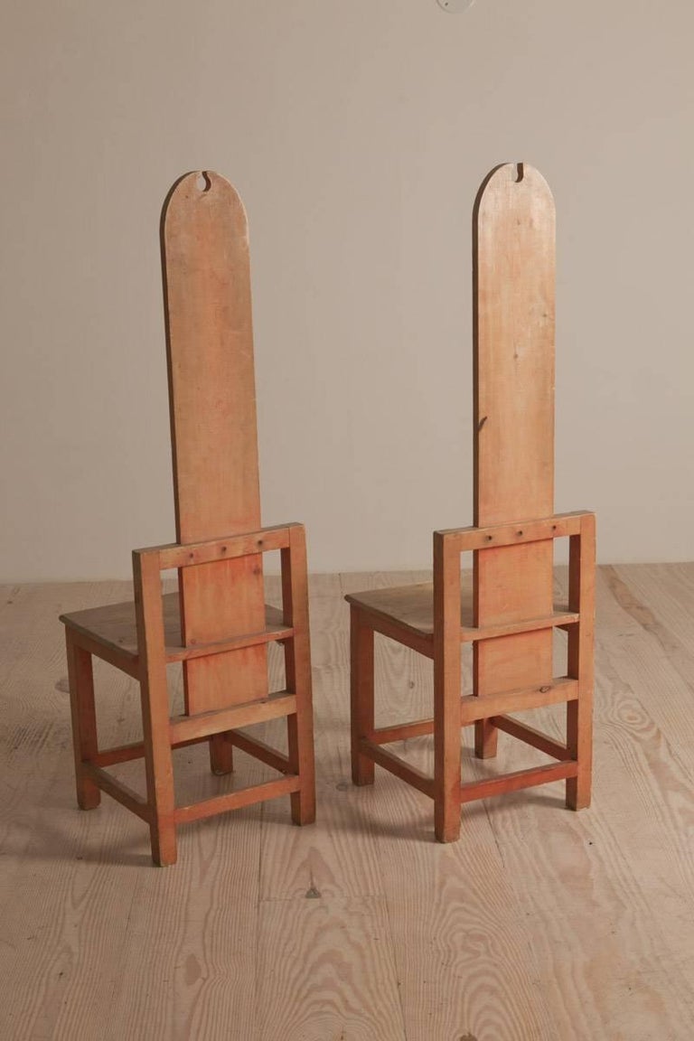 20th Century Pair of Unusual Swedish Arts & Crafts Chairs, Origin: Sweden, Circa 1900 - 1910 For Sale