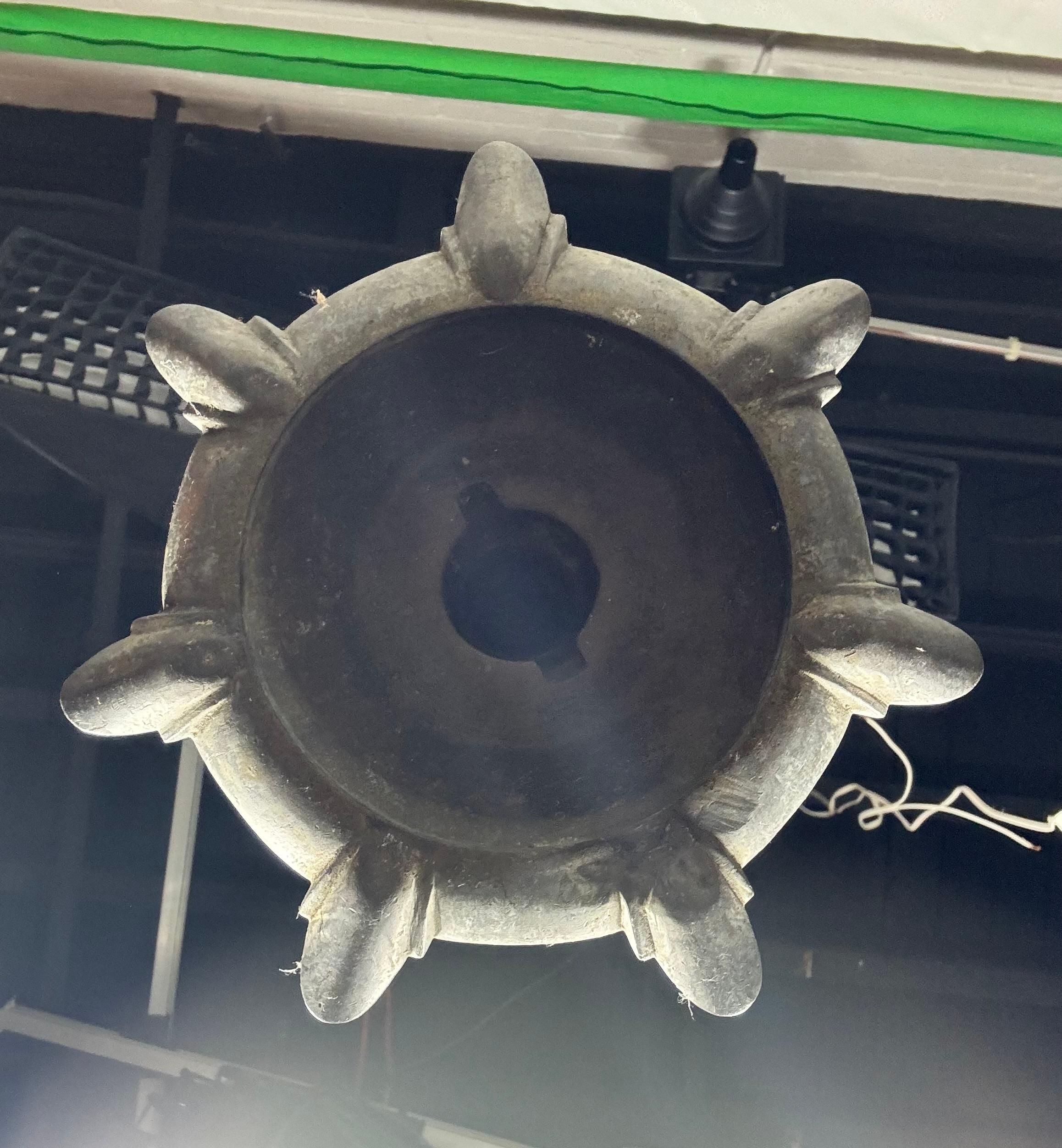 Cast Unusual Arts & Crafts Hanging Bronze Ash Receptacle, after Handel / Tiffany For Sale