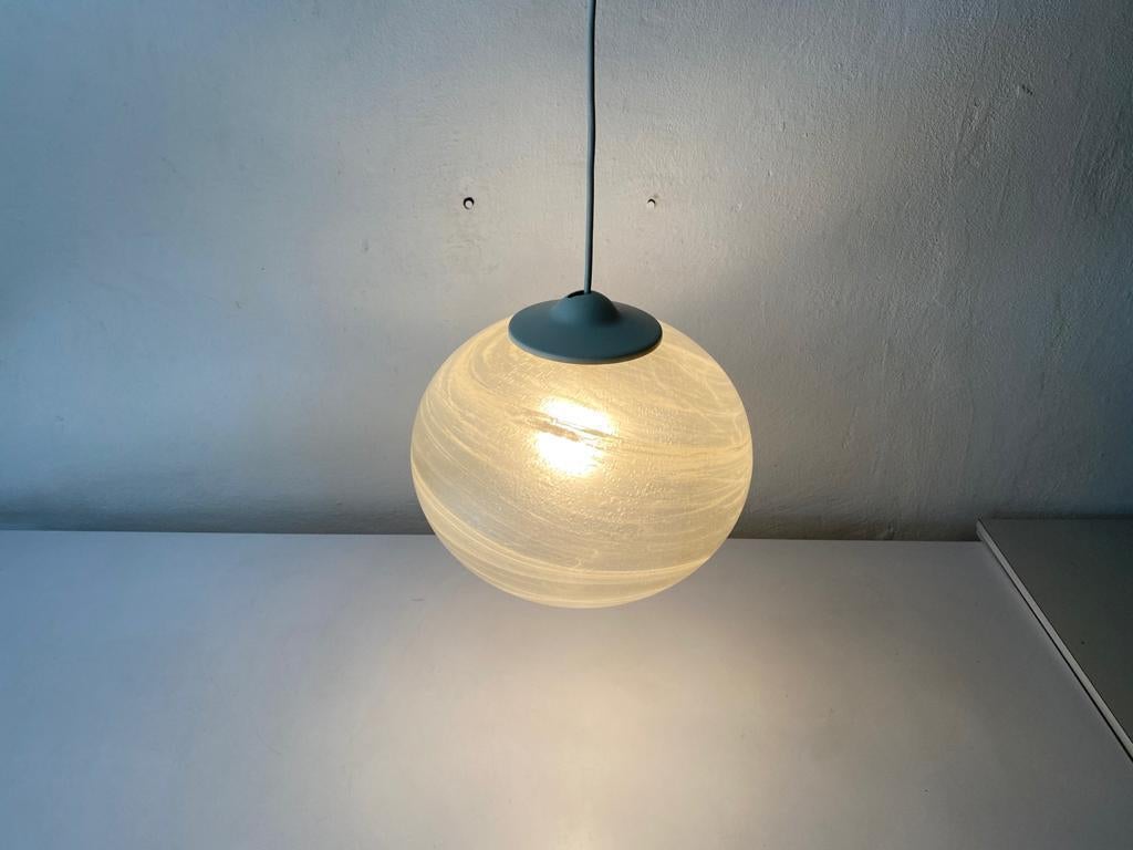 Unusual Artwork on Glass Pendant Lamp by Peill Putzler, 1970s, Germany For Sale 4