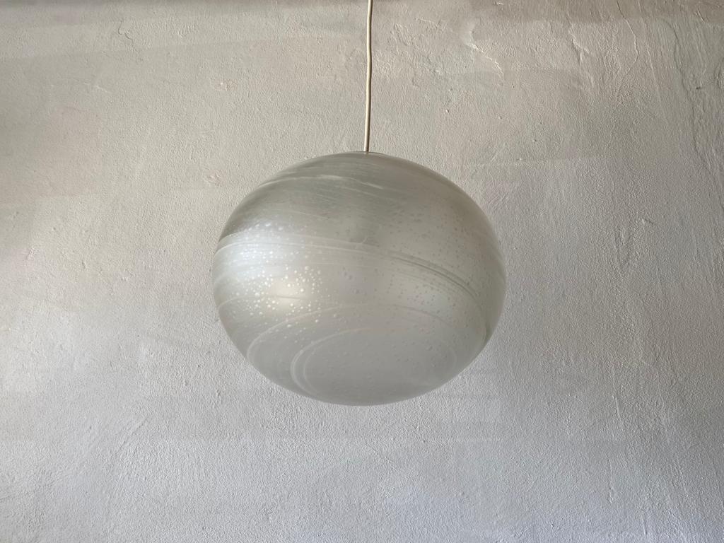 Mid-Century Modern Unusual Artwork on Glass Pendant Lamp by Peill Putzler, 1970s, Germany For Sale