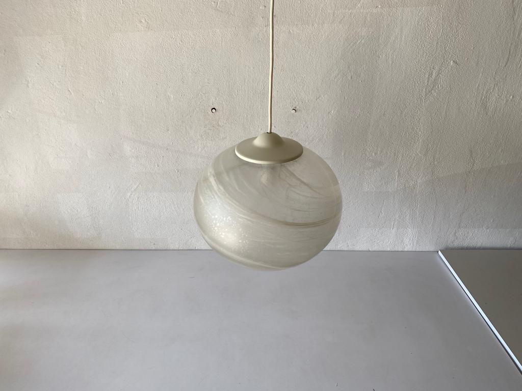 Late 20th Century Unusual Artwork on Glass Pendant Lamp by Peill Putzler, 1970s, Germany For Sale