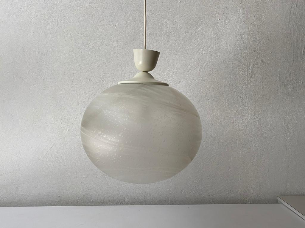 Metal Unusual Artwork on Glass Pendant Lamp by Peill Putzler, 1970s, Germany For Sale