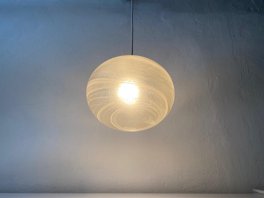 Unusual Artwork on Glass Pendant Lamp by Peill Putzler, 1970s, Germany For Sale 3