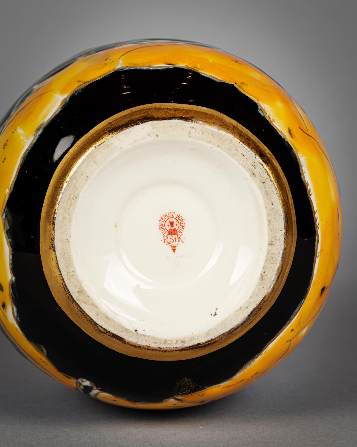 20ième siècle Vase autrichien inhabituel, Riessner Stellmacher & Kessel, 20e siècle en vente