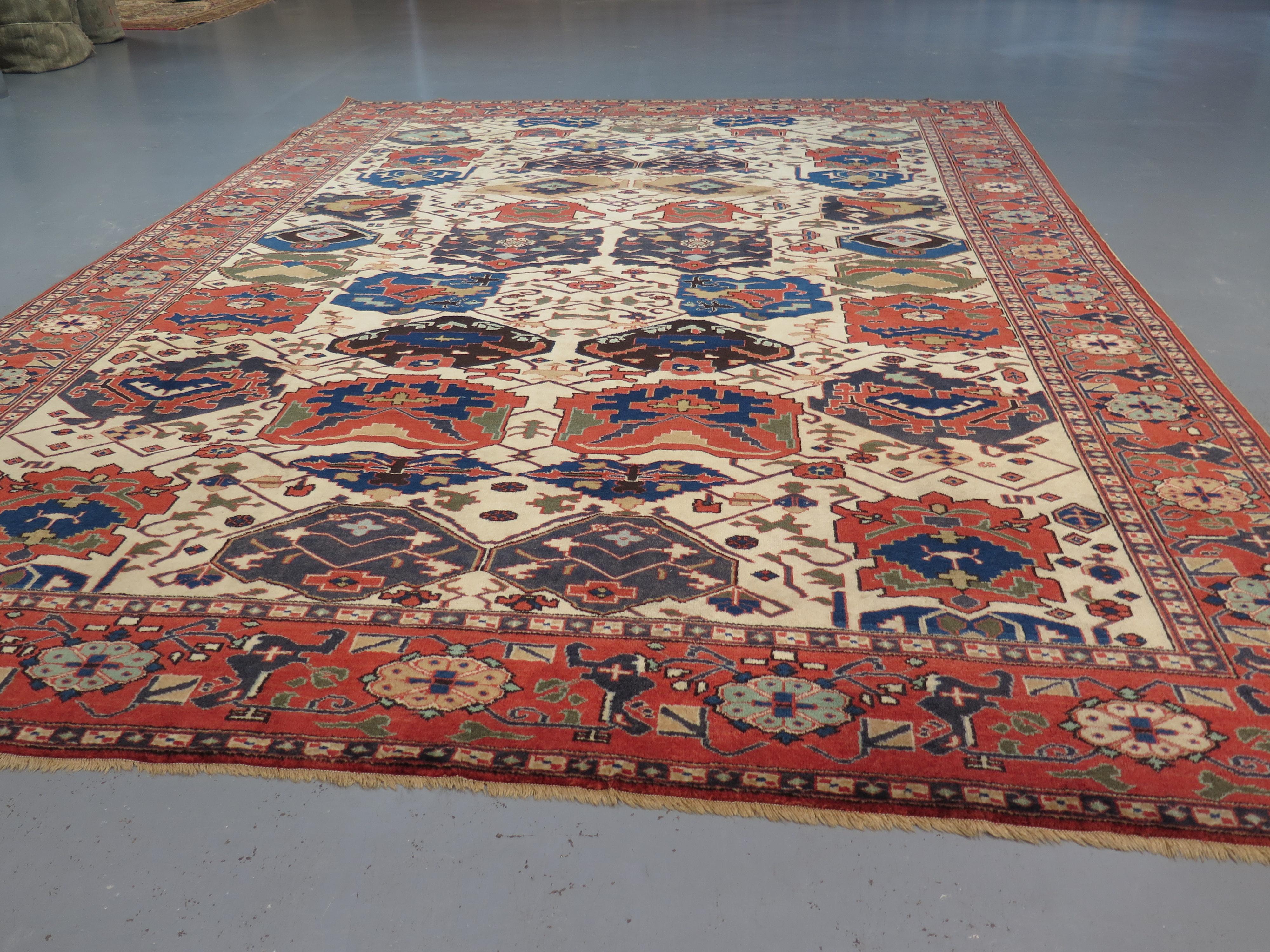 Unusual Azerbaijani Carpet, c. 1930 In Excellent Condition For Sale In London, GB