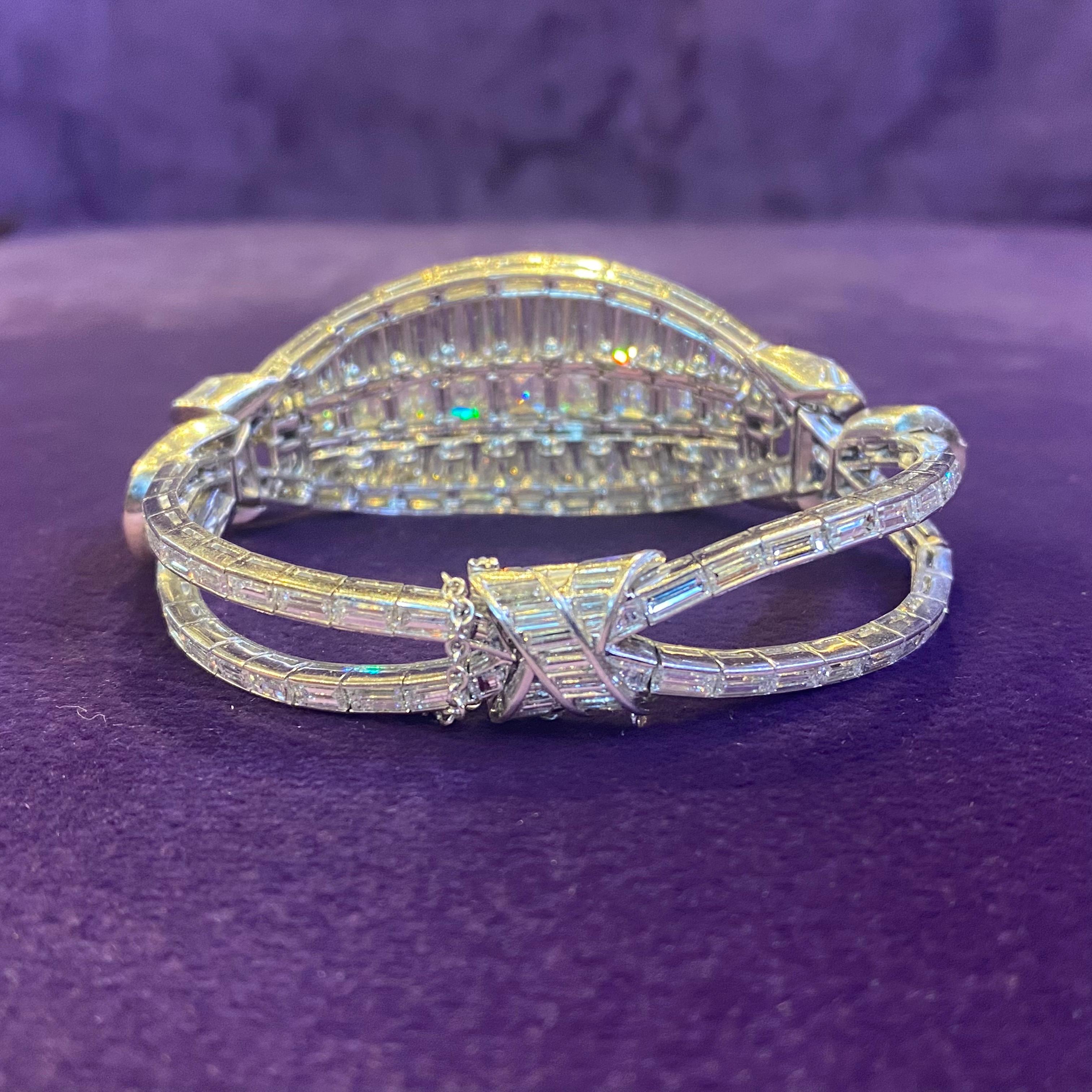 Unusual Baguette Cut Diamond Bracelet For Sale 5