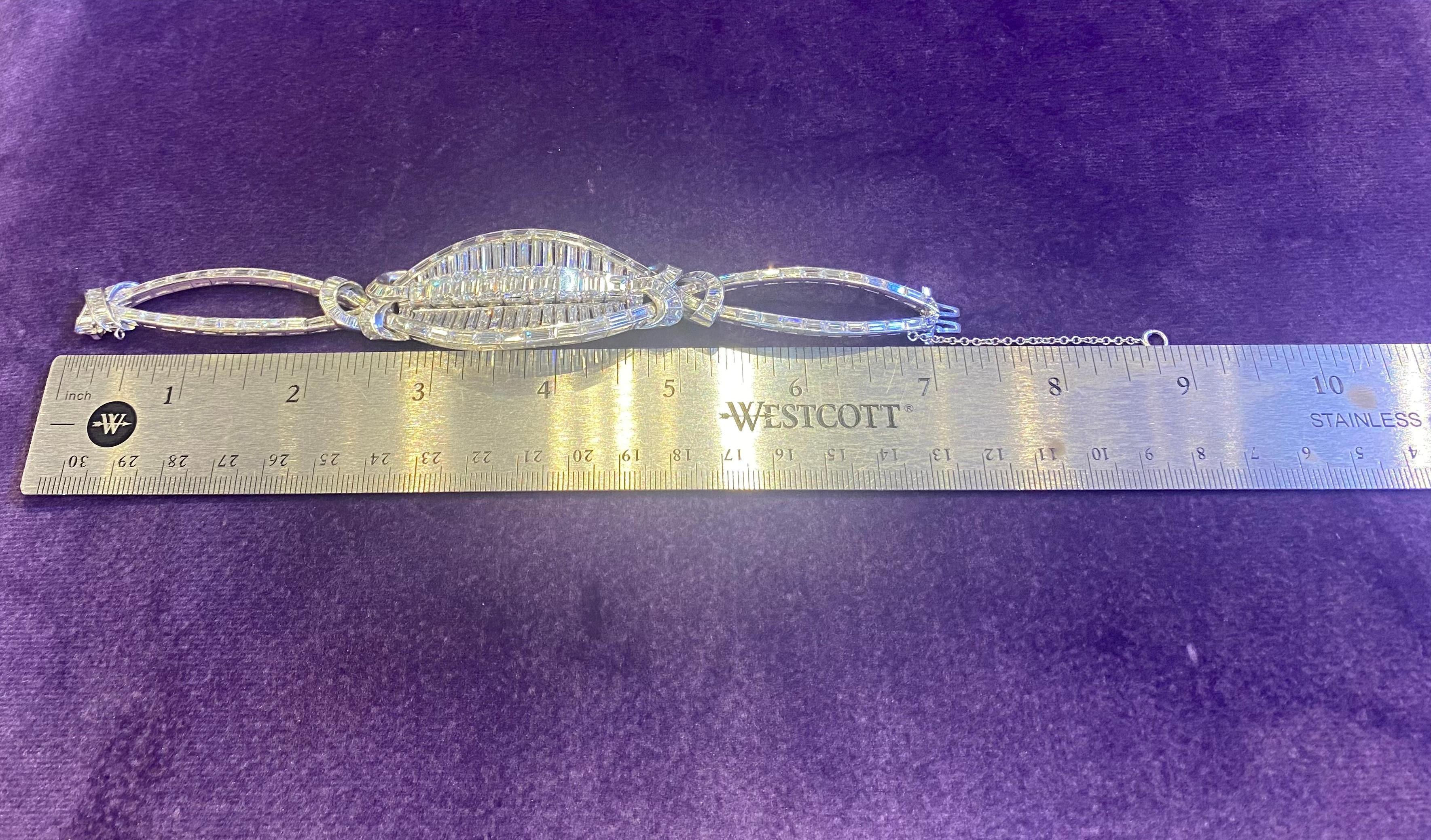 Unusual Baguette Cut Diamond Bracelet For Sale 6