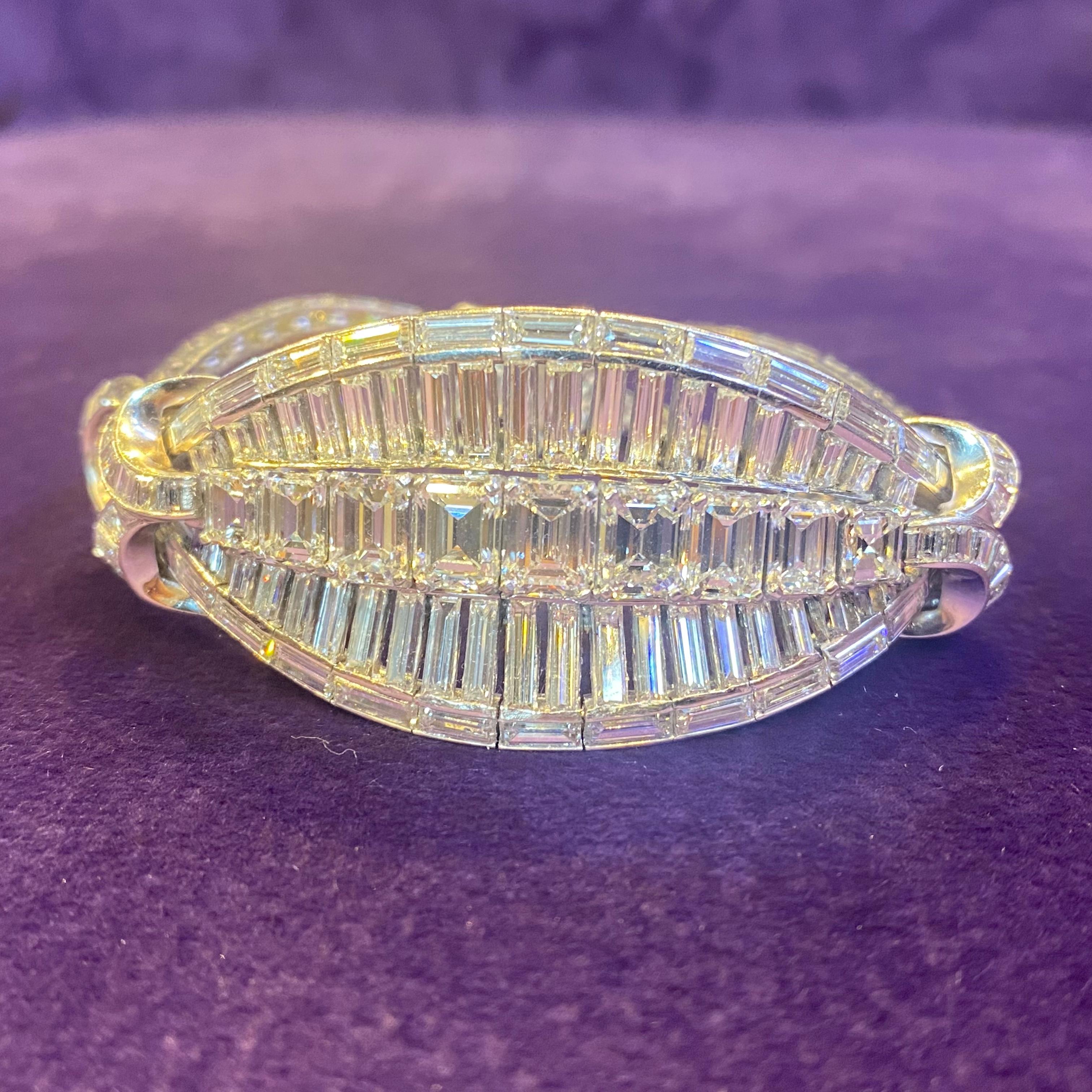 Unusual Baguette Cut Diamond Bracelet For Sale 3